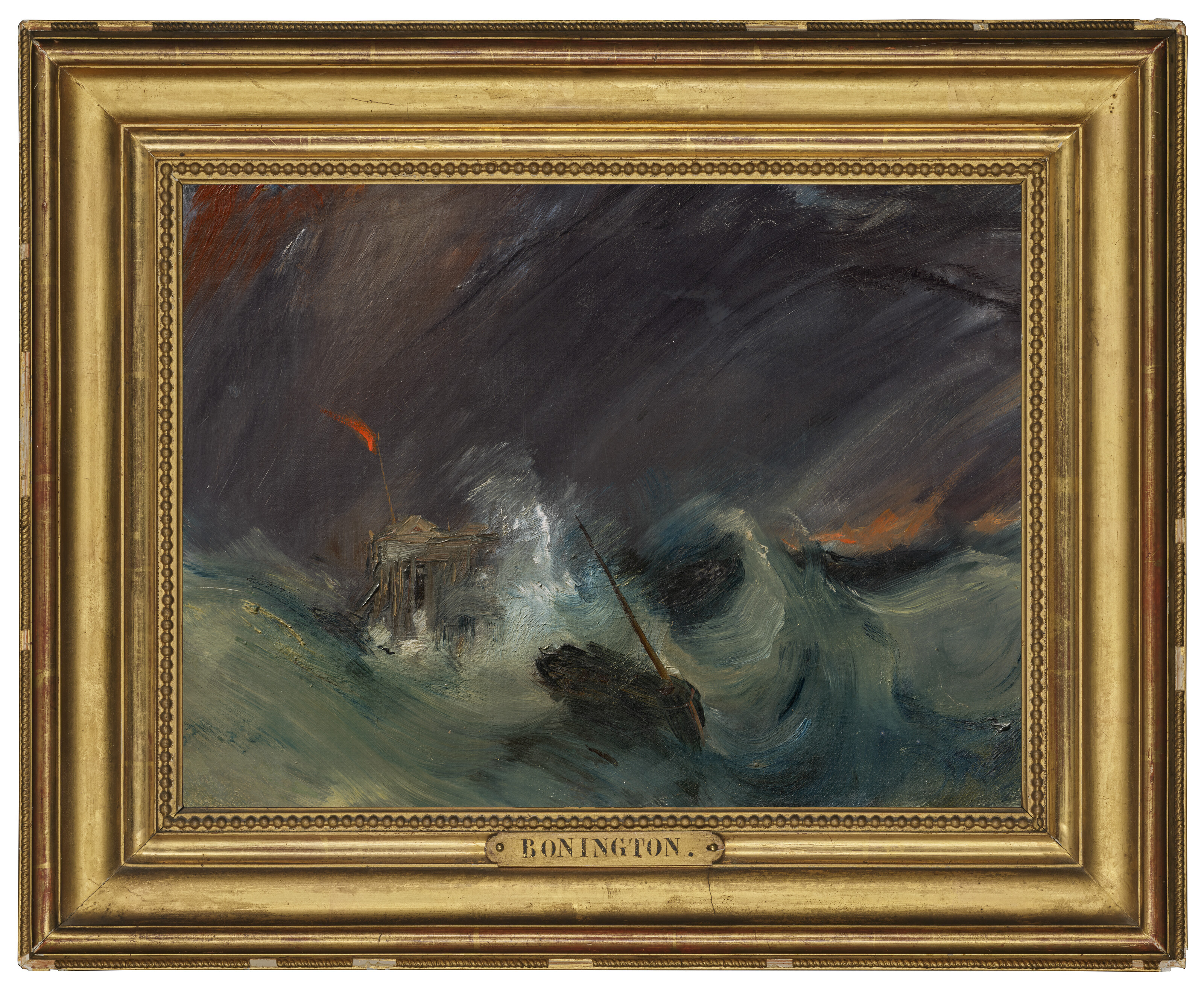 Richard Parkes Bonington — Naufrage : Судно, терпящее бедствие во время шторма у причала Кале, изображение 2