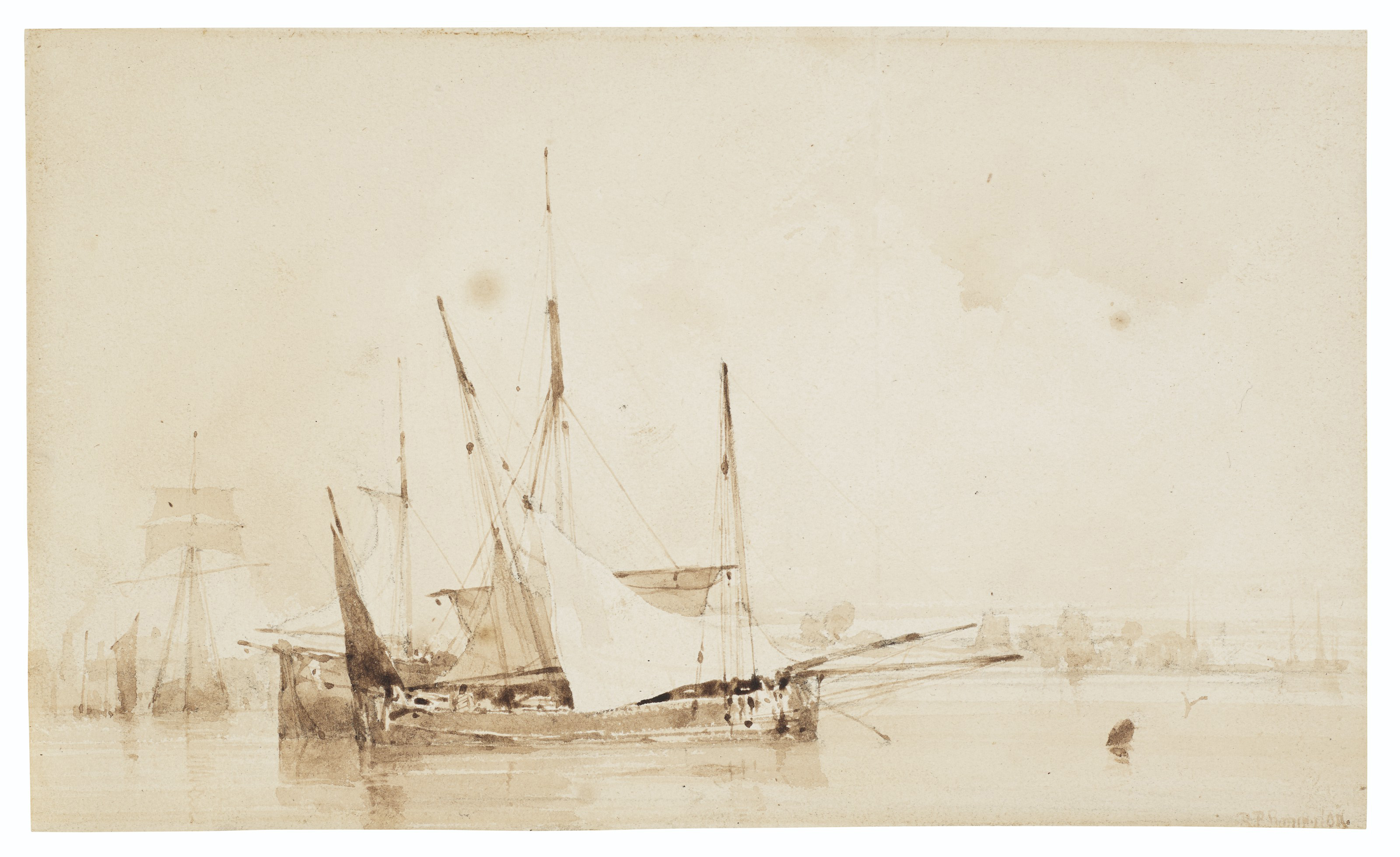 Richard Parkes Bonington — Доставка на якоре