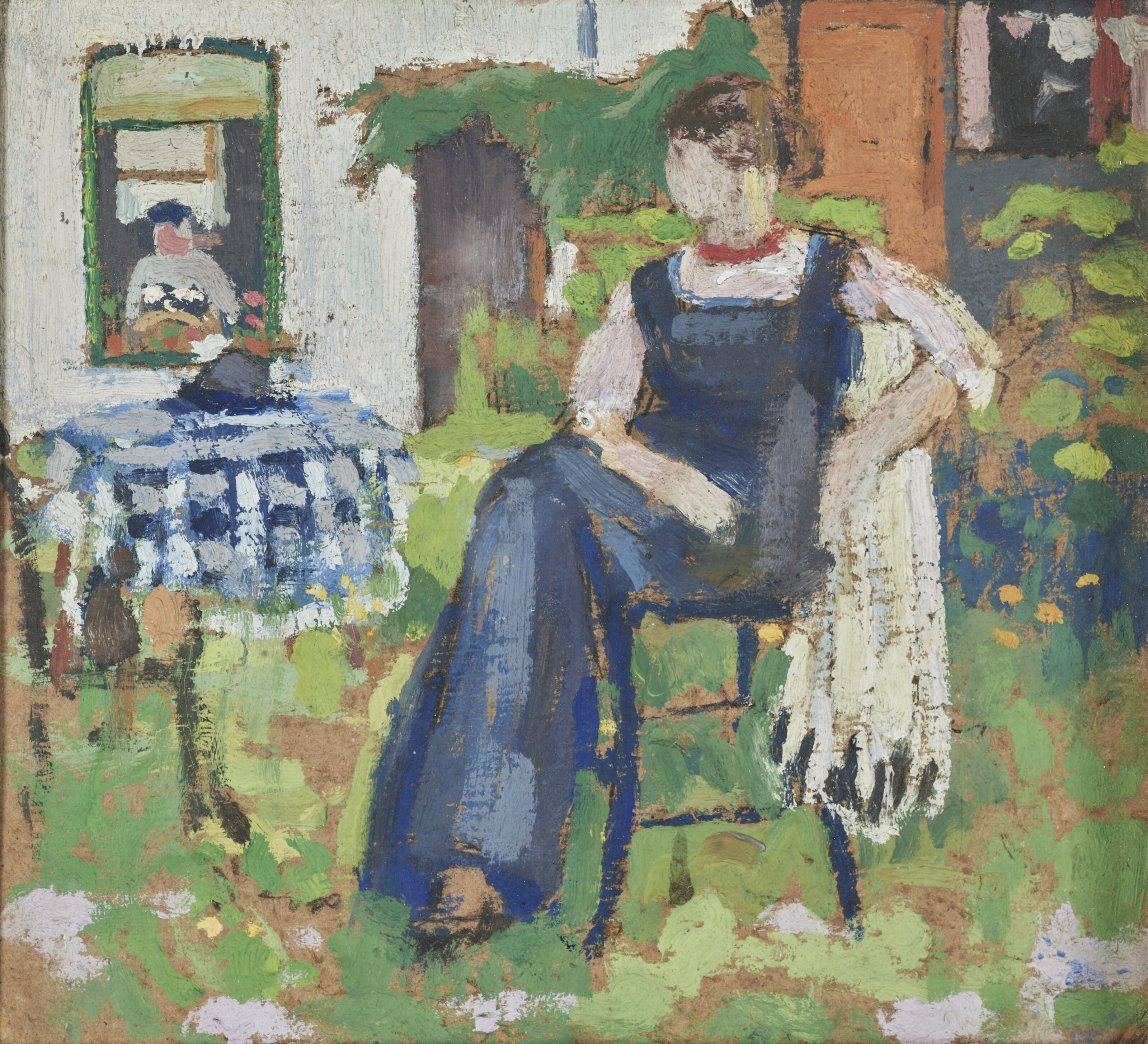 Rik Wouters — Этюд голубой женщины в саду