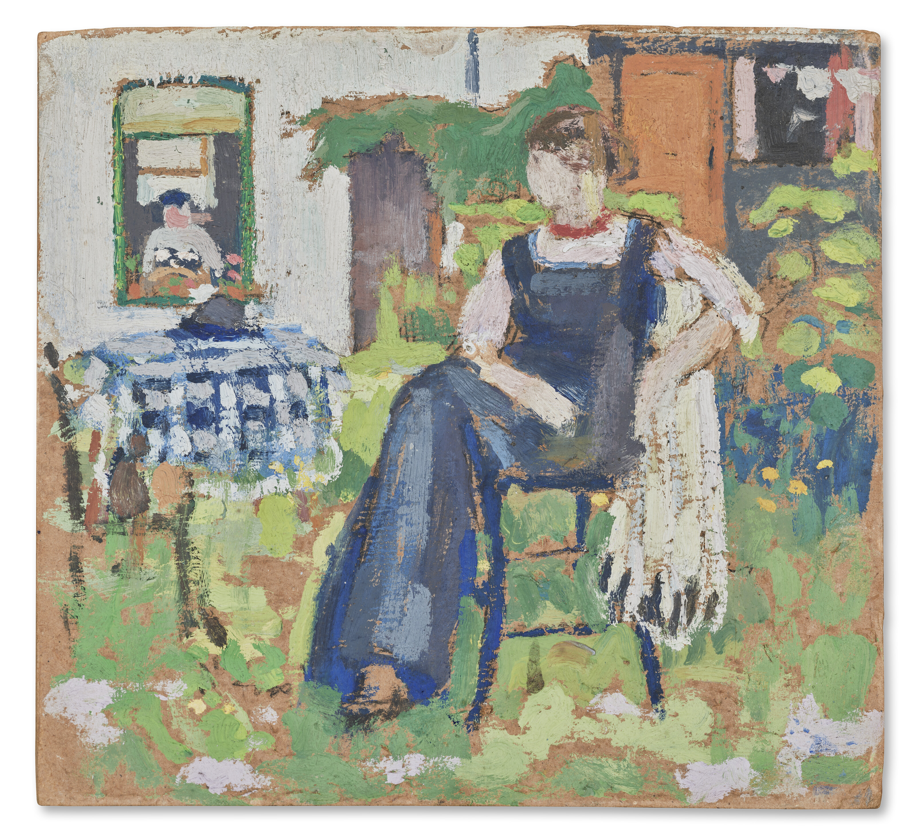 Rik Wouters — Этюд голубой женщины в саду, изображение 2