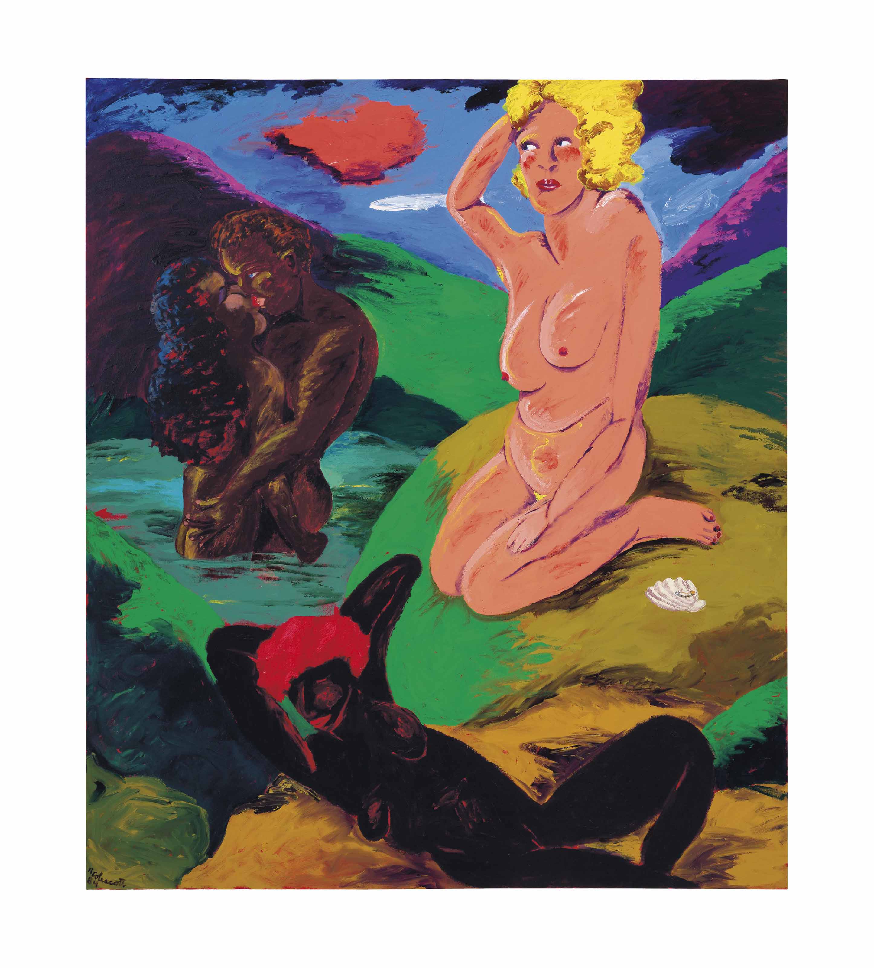Robert Colescott — В бассейне для купающихся: Межрасовый блюз