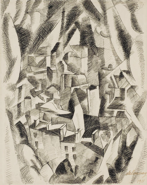 Robert Delaunay — Парижская ратуша (этюд для Эйфелевой башни)