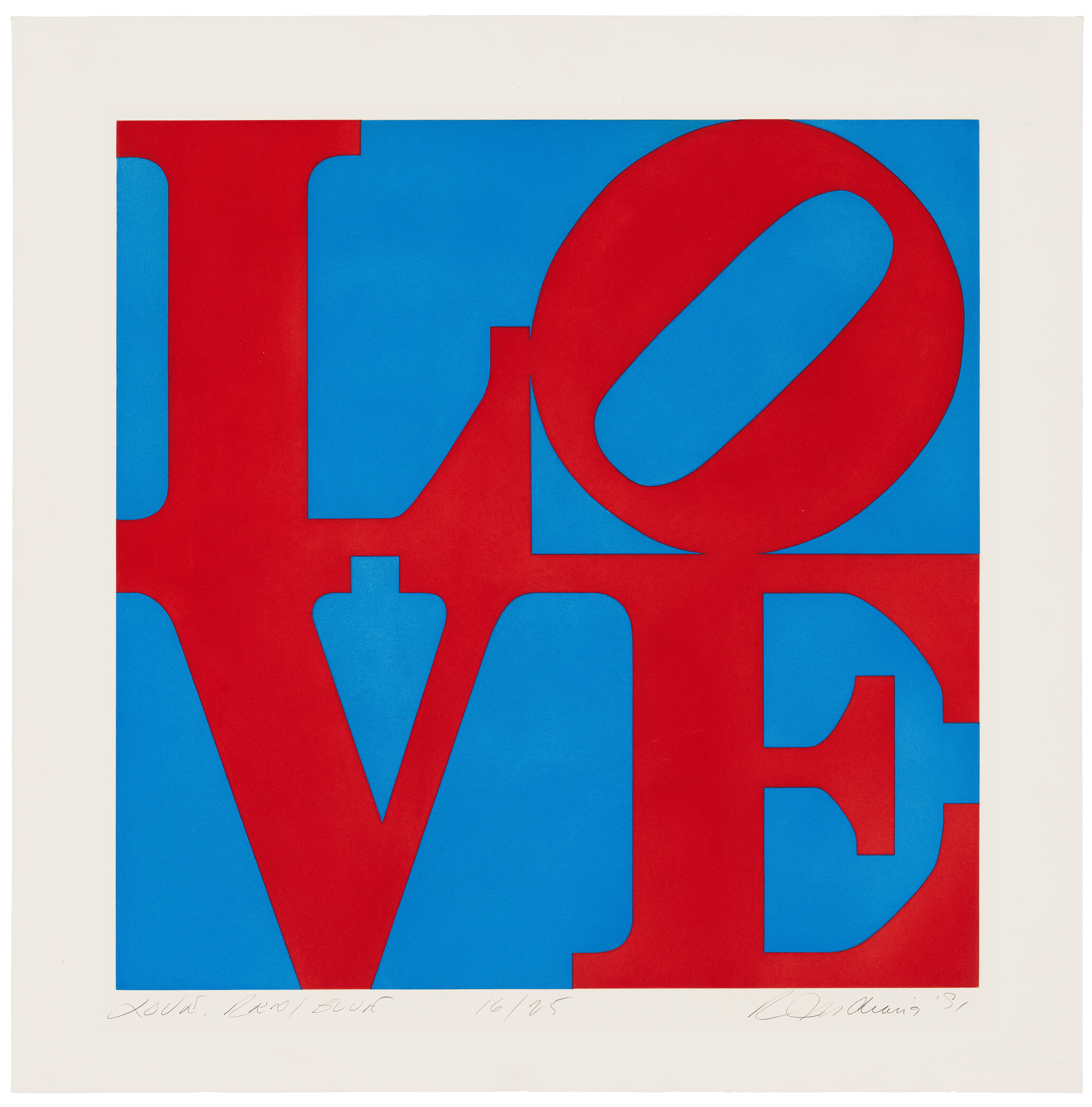 Robert Indiana — Любовь (красный/синий)