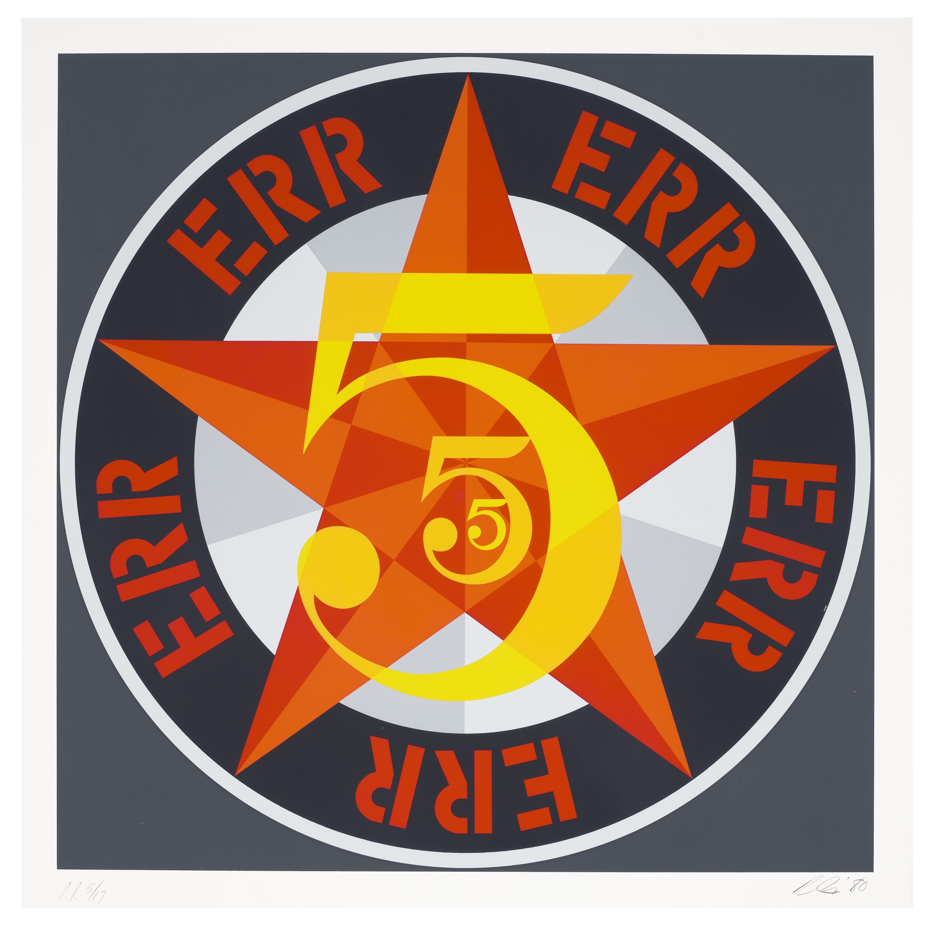 Robert Indiana — Американская мечта №5 (Золотая пятерка), изображение 2
