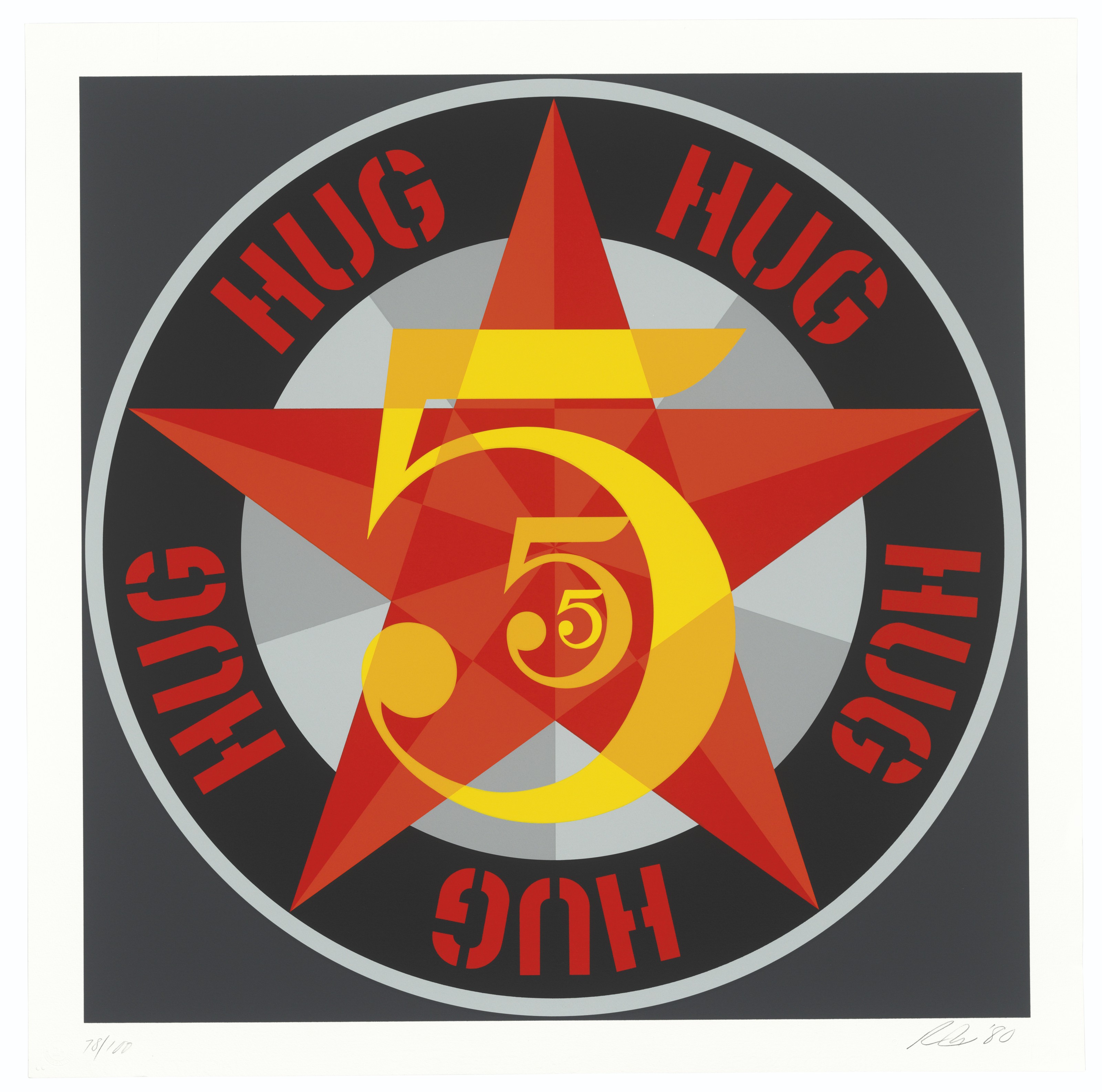 Robert Indiana — Американская мечта № 5 (Золотая пятерка), изображение 2
