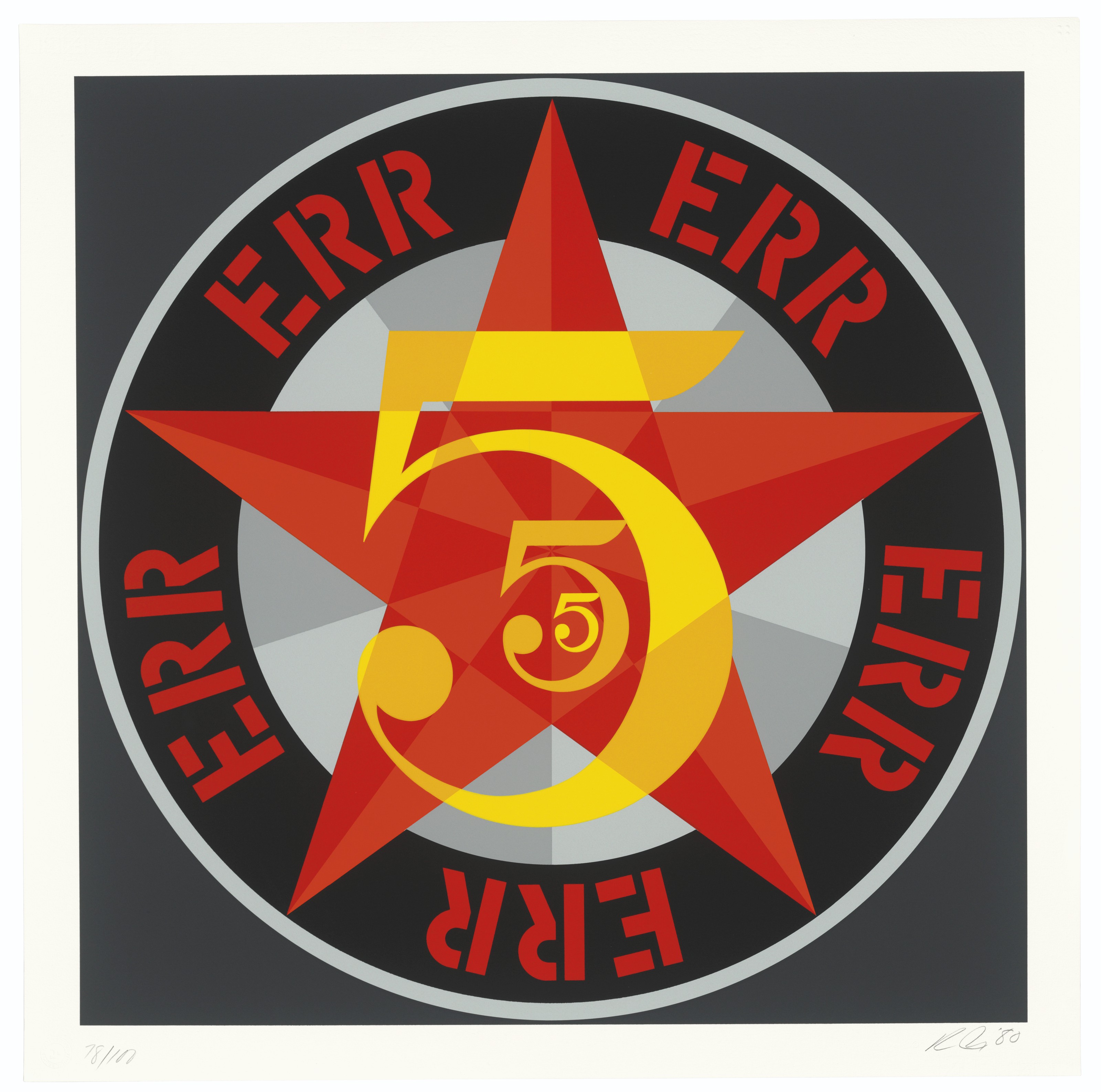 Robert Indiana — Американская мечта № 5 (Золотая пятерка), изображение 5