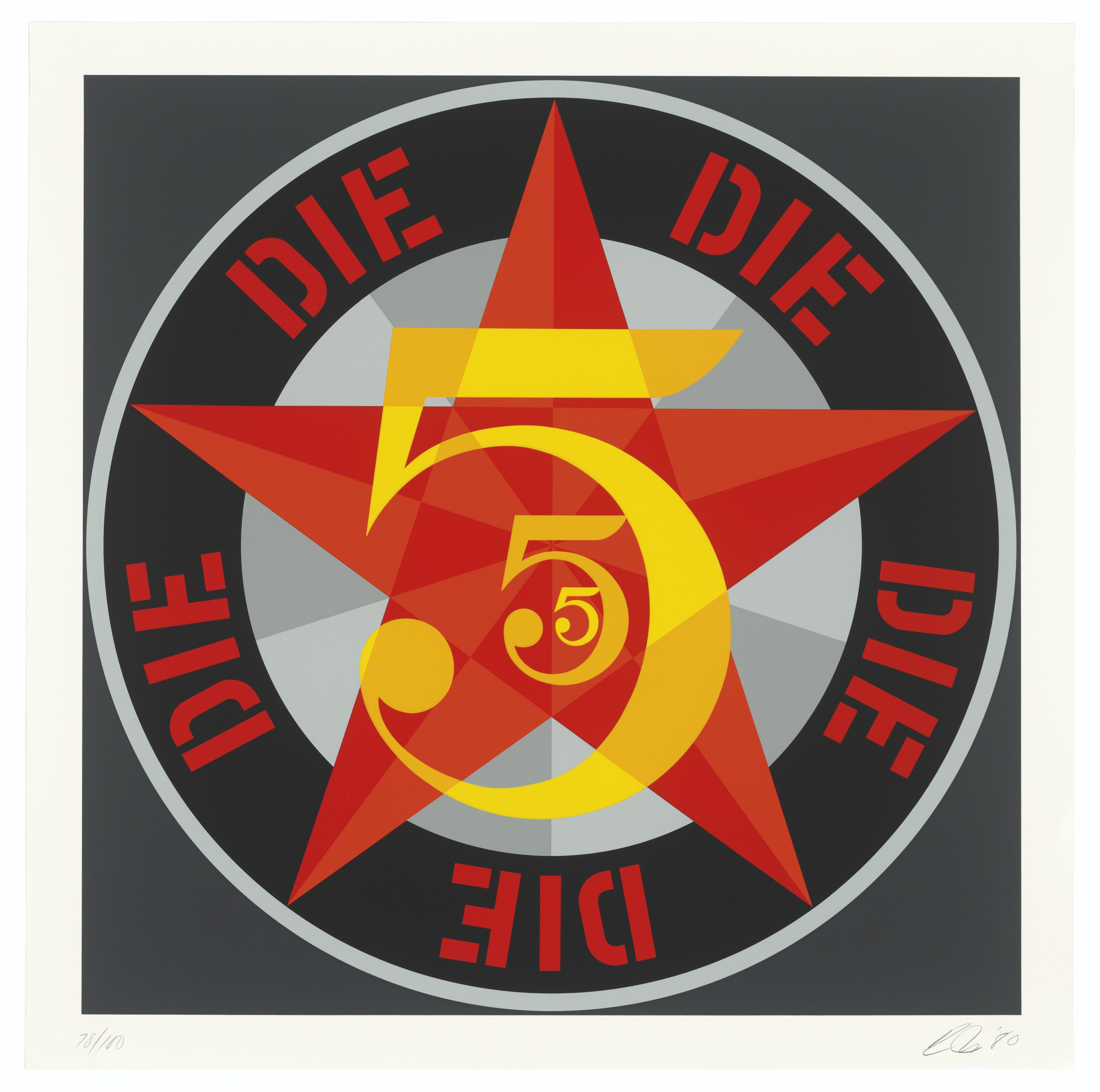 Robert Indiana — Американская мечта № 5 (Золотая пятерка), изображение 6