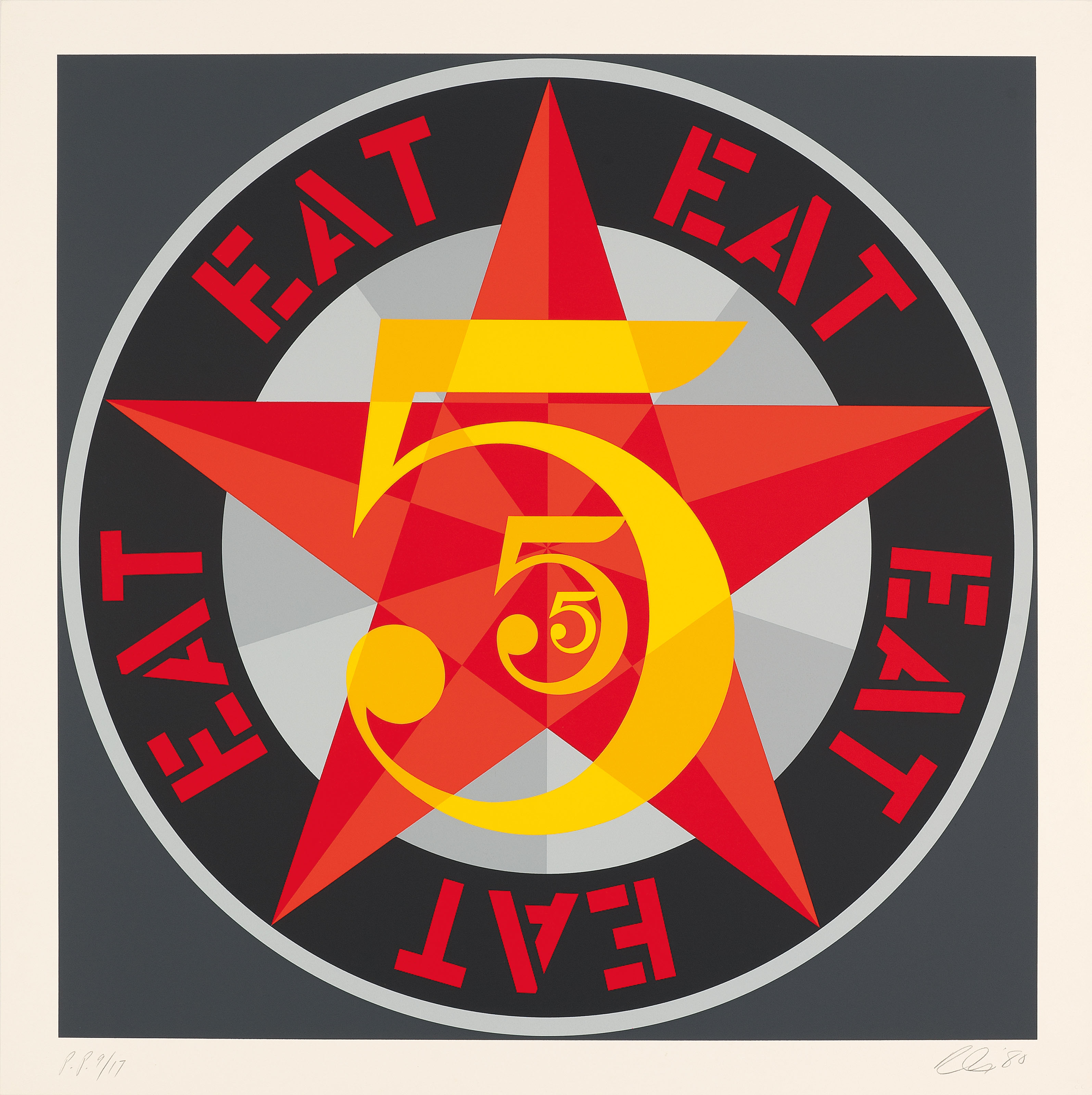 Robert Indiana — Американская мечта № 5 (Золотая пятерка), изображение 2
