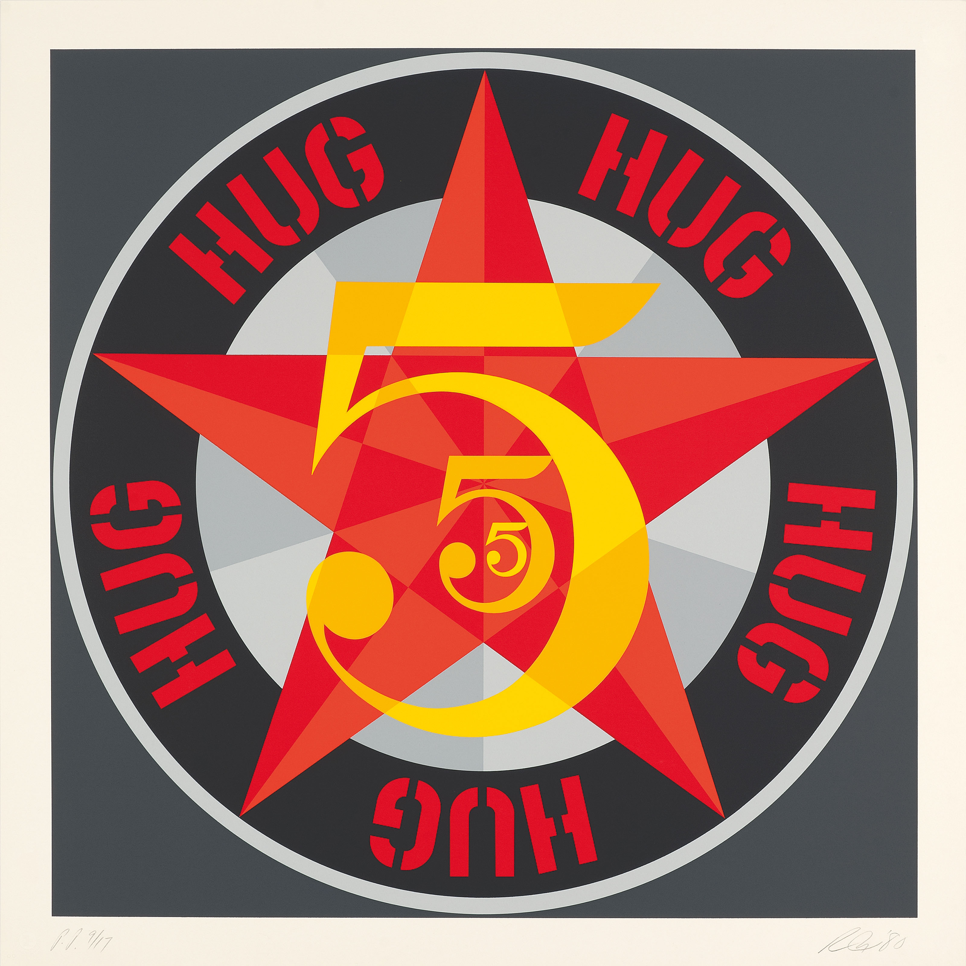 Robert Indiana — Американская мечта № 5 (Золотая пятерка), изображение 3