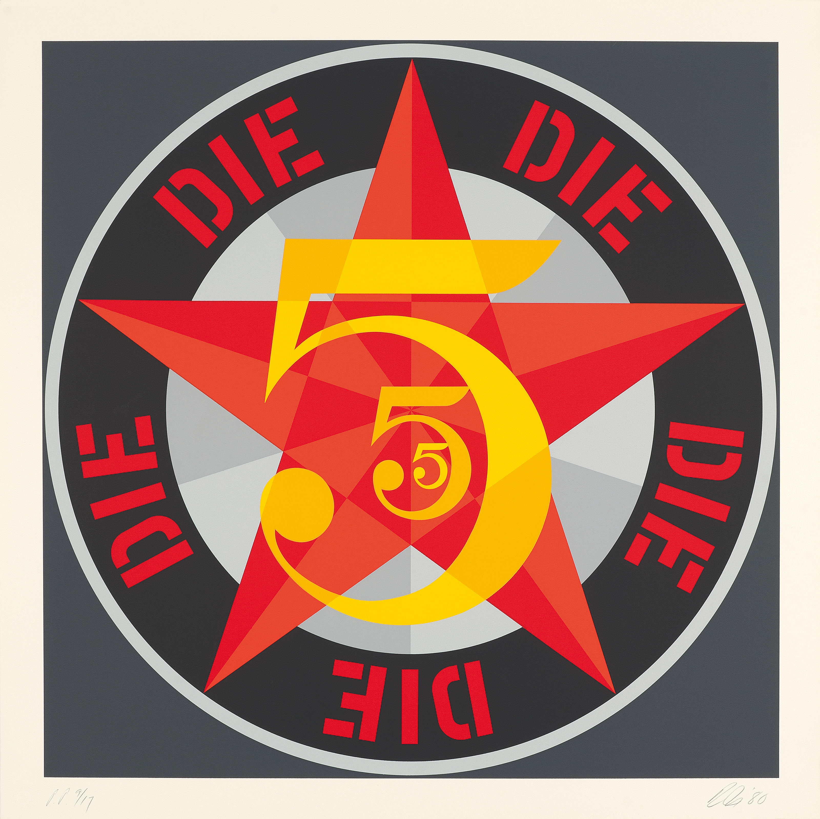 Robert Indiana — Американская мечта № 5 (Золотая пятерка), изображение 5
