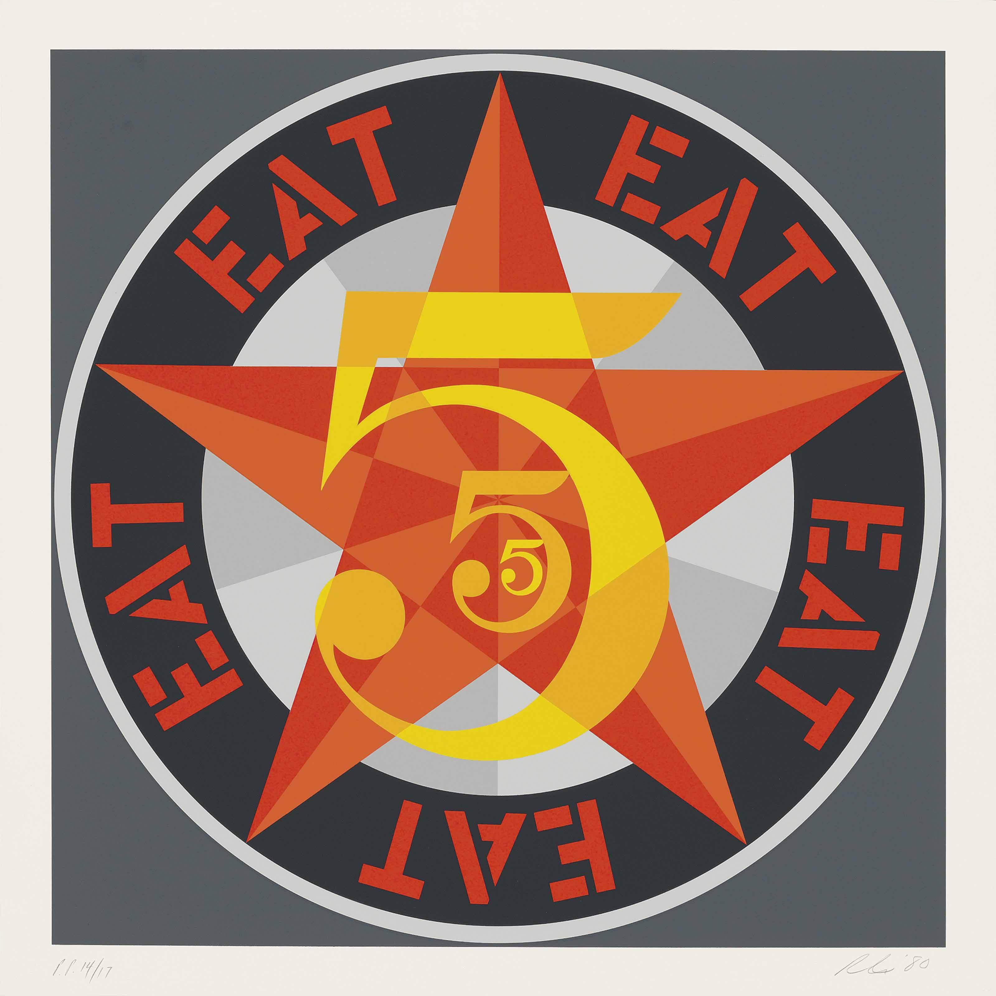 Robert Indiana — Американская мечта № 5 (Золотая пятерка) (Шихан 113), изображение 3