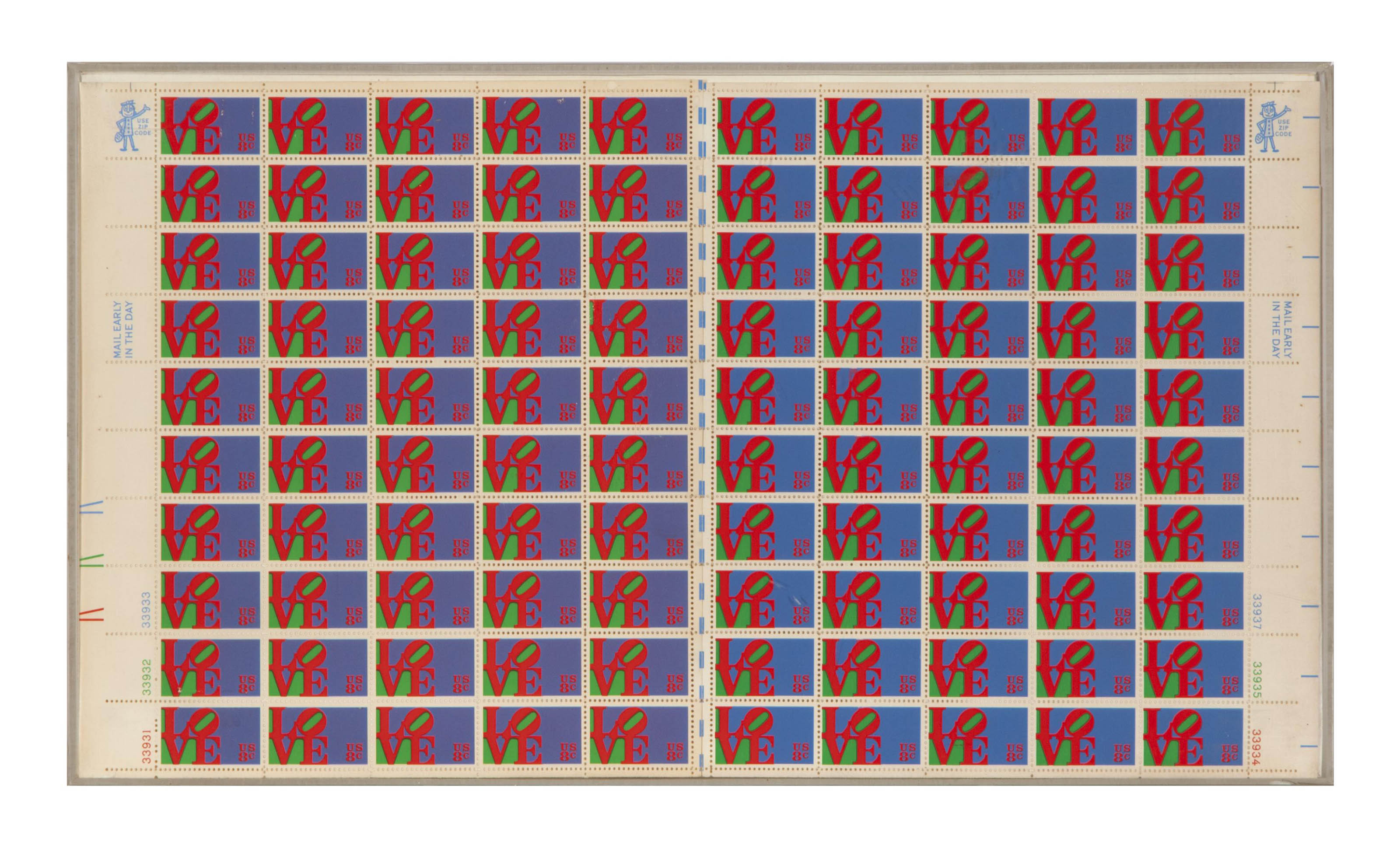 Robert Indiana — Любовные марки (2 листа)