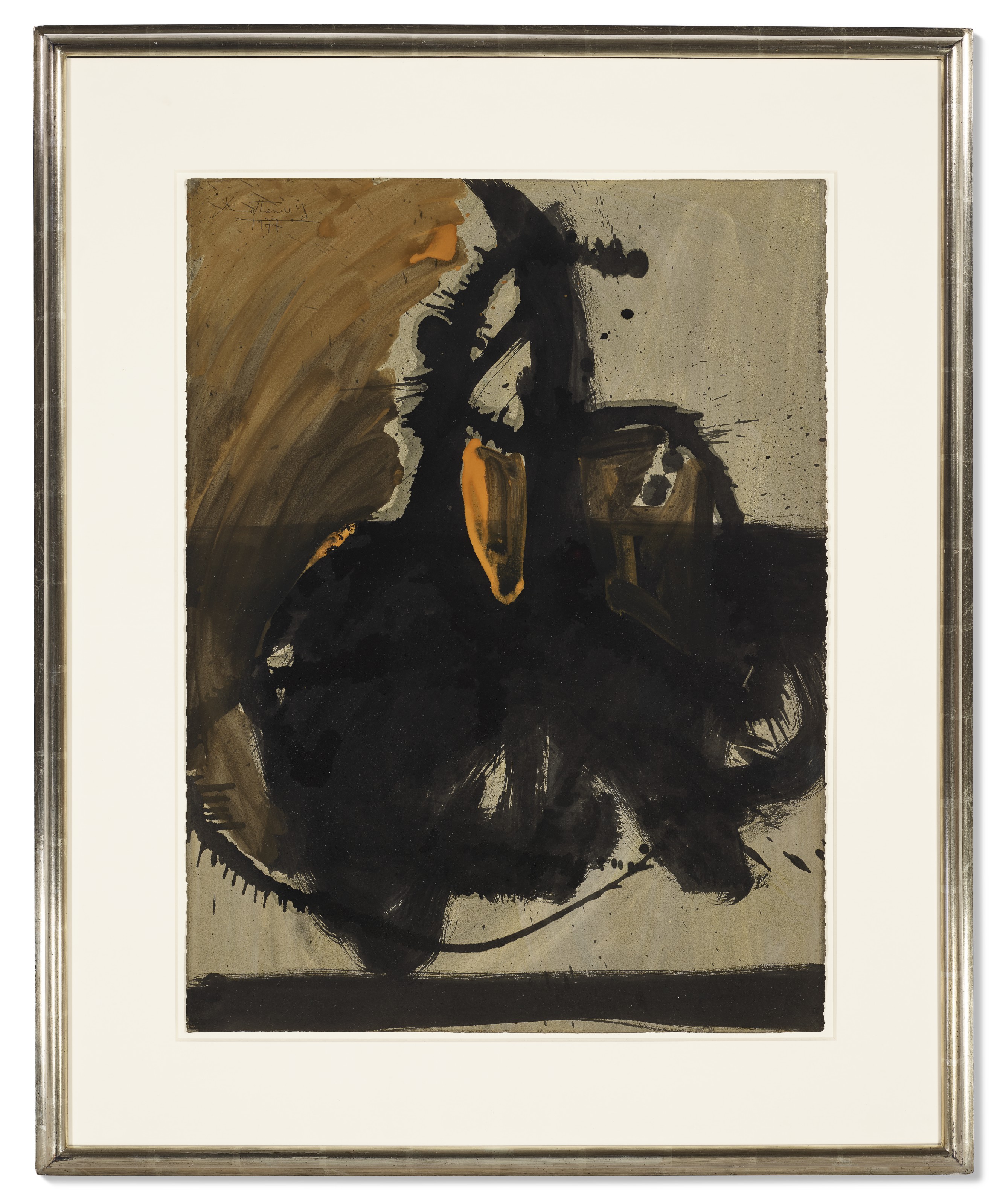 Robert Motherwell — Черный жест на коричневом фоне (из серии Elan), изображение 2