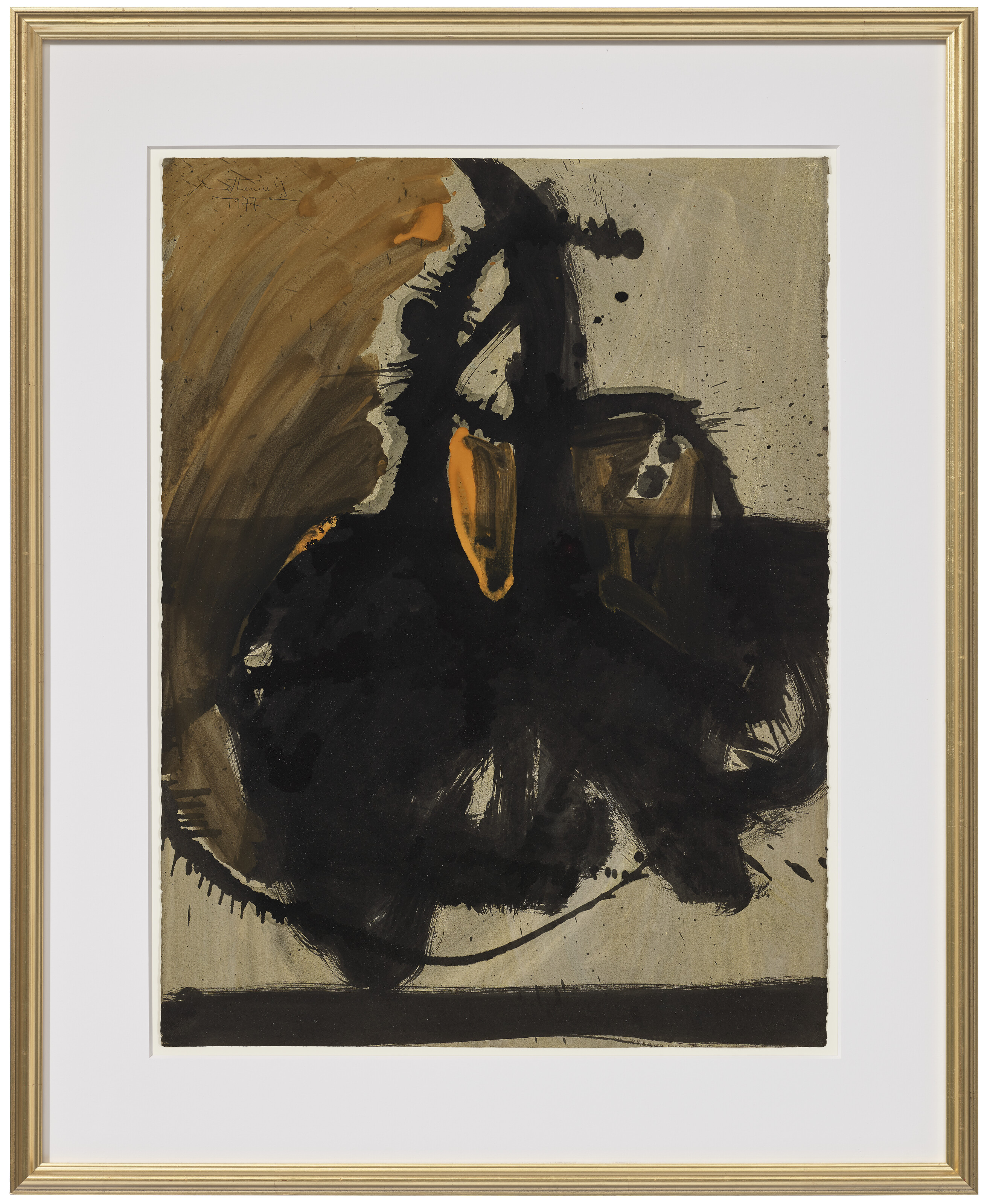 Robert Motherwell — Черный жест на коричневом фоне (из серии Elan), изображение 2