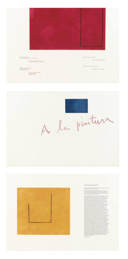 Robert Motherwell — Рафаэль Альберти, "А-ля Пинтура" (и "А-ля Арболеда Пердида"), Вест-Айлип, Нью-Йорк, ULAE, 1972 (стр. 82-102; E. & B. 111-131)