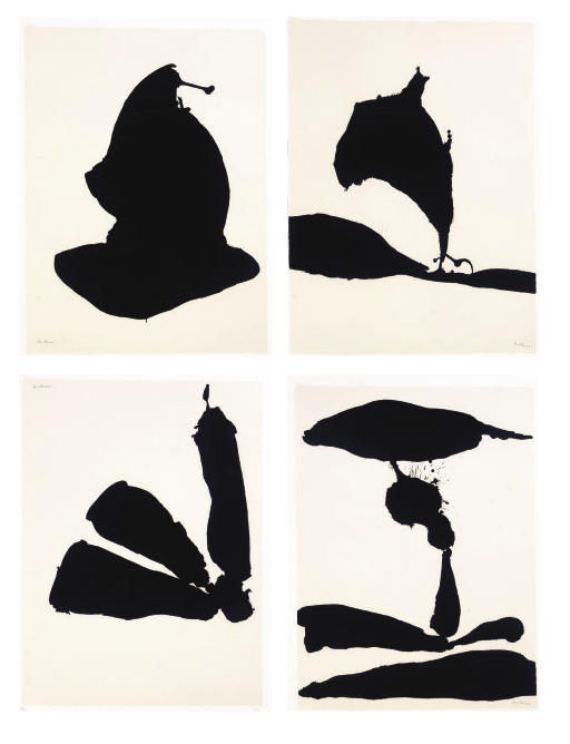 Robert Motherwell — Африканский набор: шесть тарелок (В. 40, 42, 45, 47 и 48; Е. и В. 70, 71, 74, 76, 77 и 78)