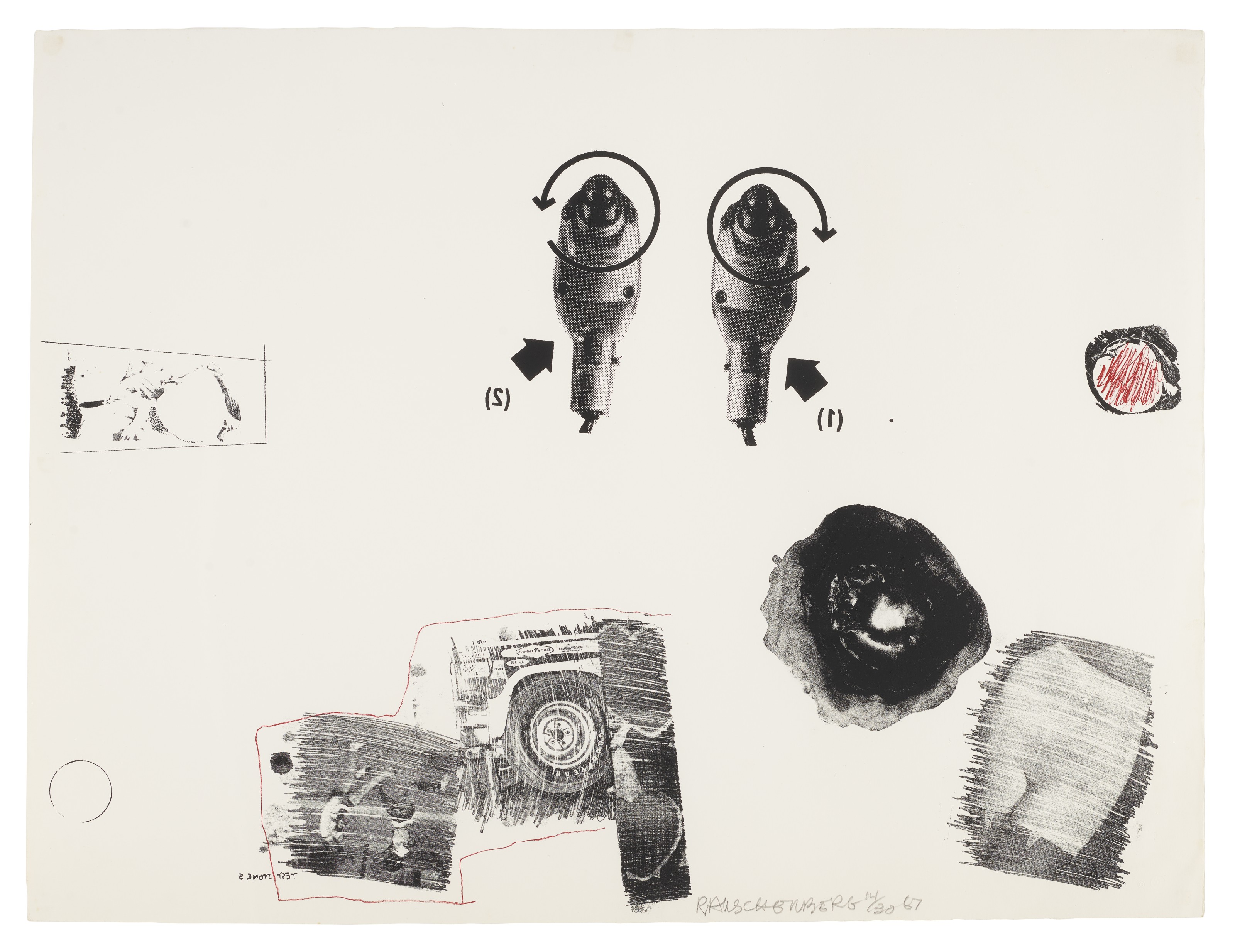 Robert Rauschenberg — Бустер и семь этюдов : четыре отпечатка, изображение 2