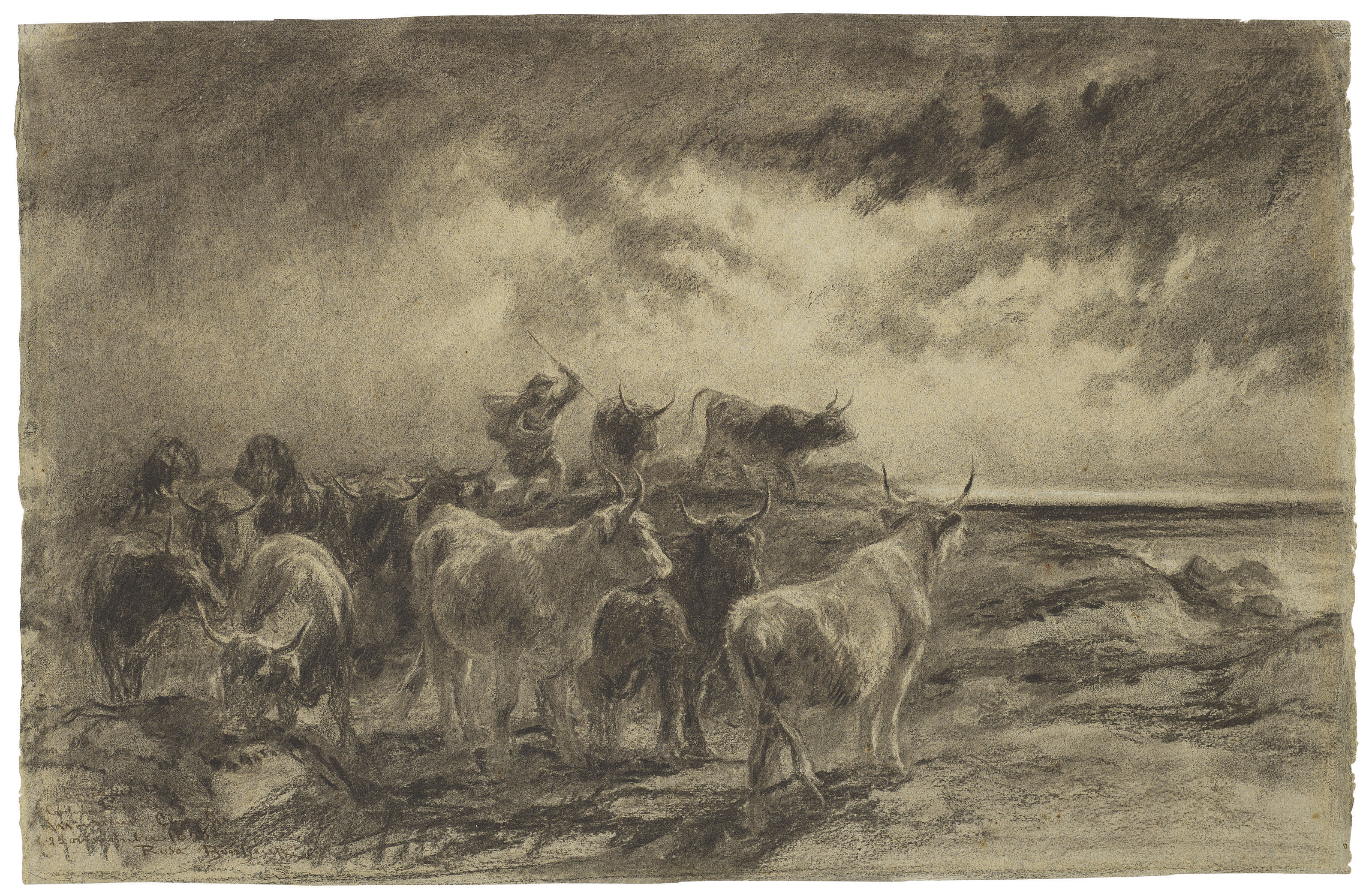 Rosa Bonheur — Пастух, перегоняющий скот