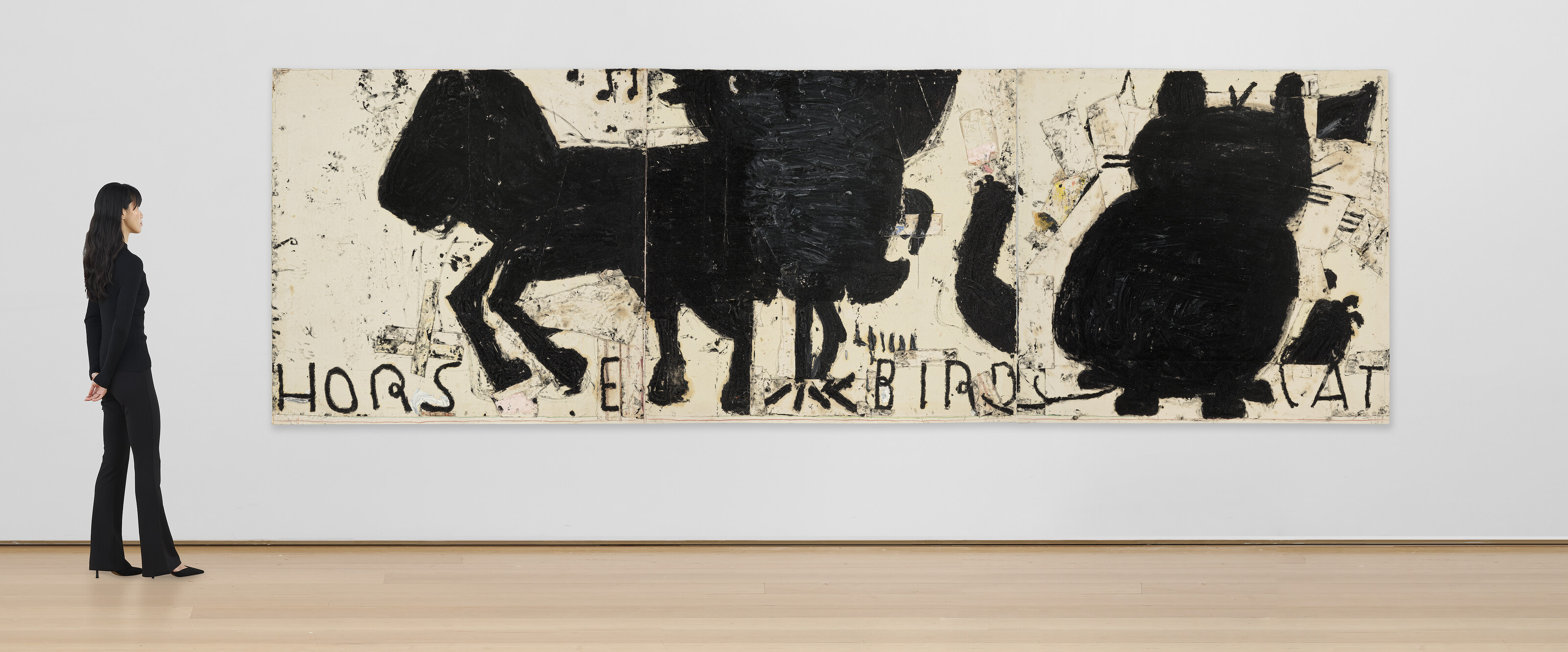 Rose Wylie — Черная роспись: Лошадь, Птица, Кошка, изображение 3