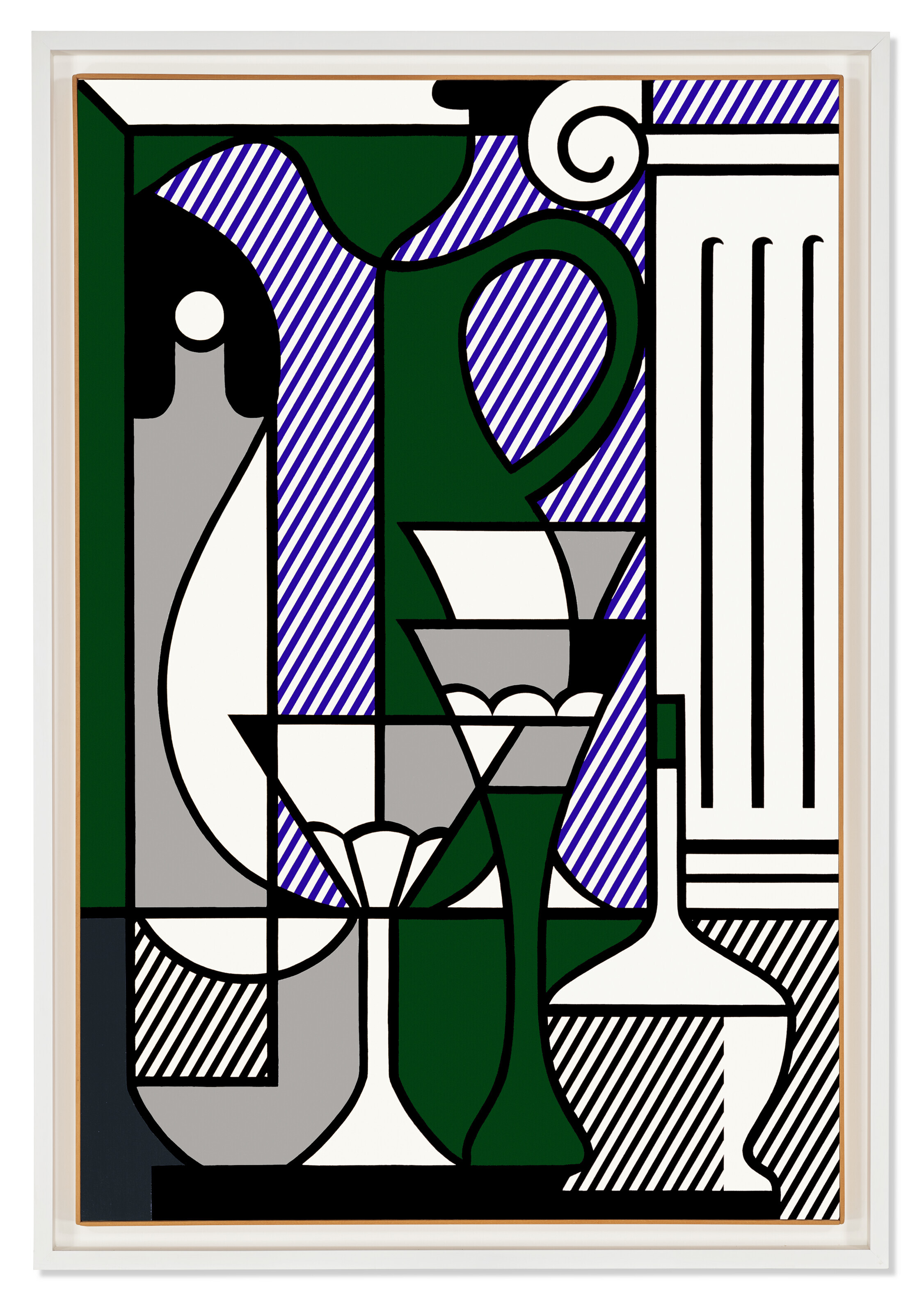 Roy Lichtenstein — Пуристическая роспись с кувшином, стеклом и классической колонной, изображение 2