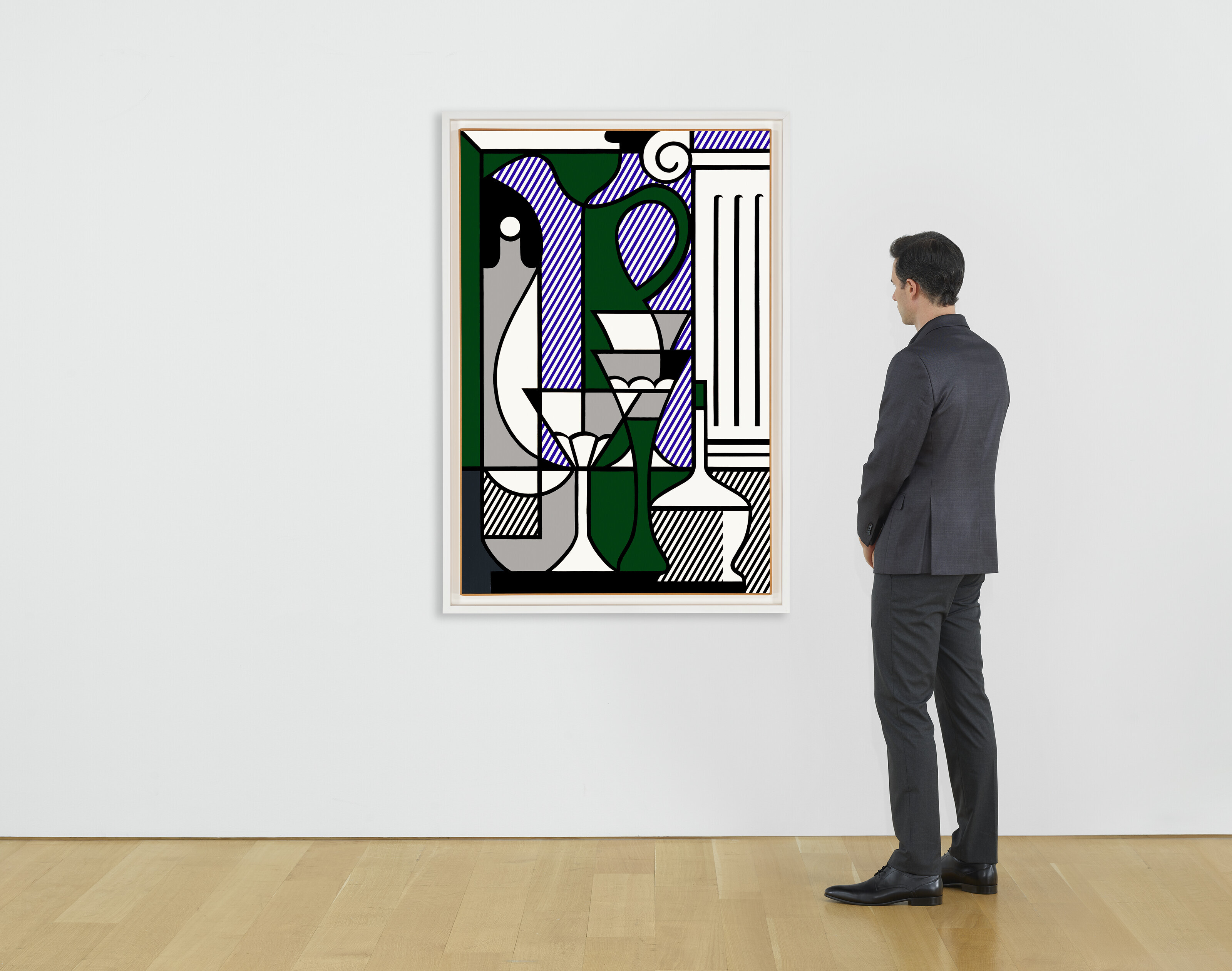 Roy Lichtenstein — Пуристическая роспись с кувшином, стеклом и классической колонной, изображение 5