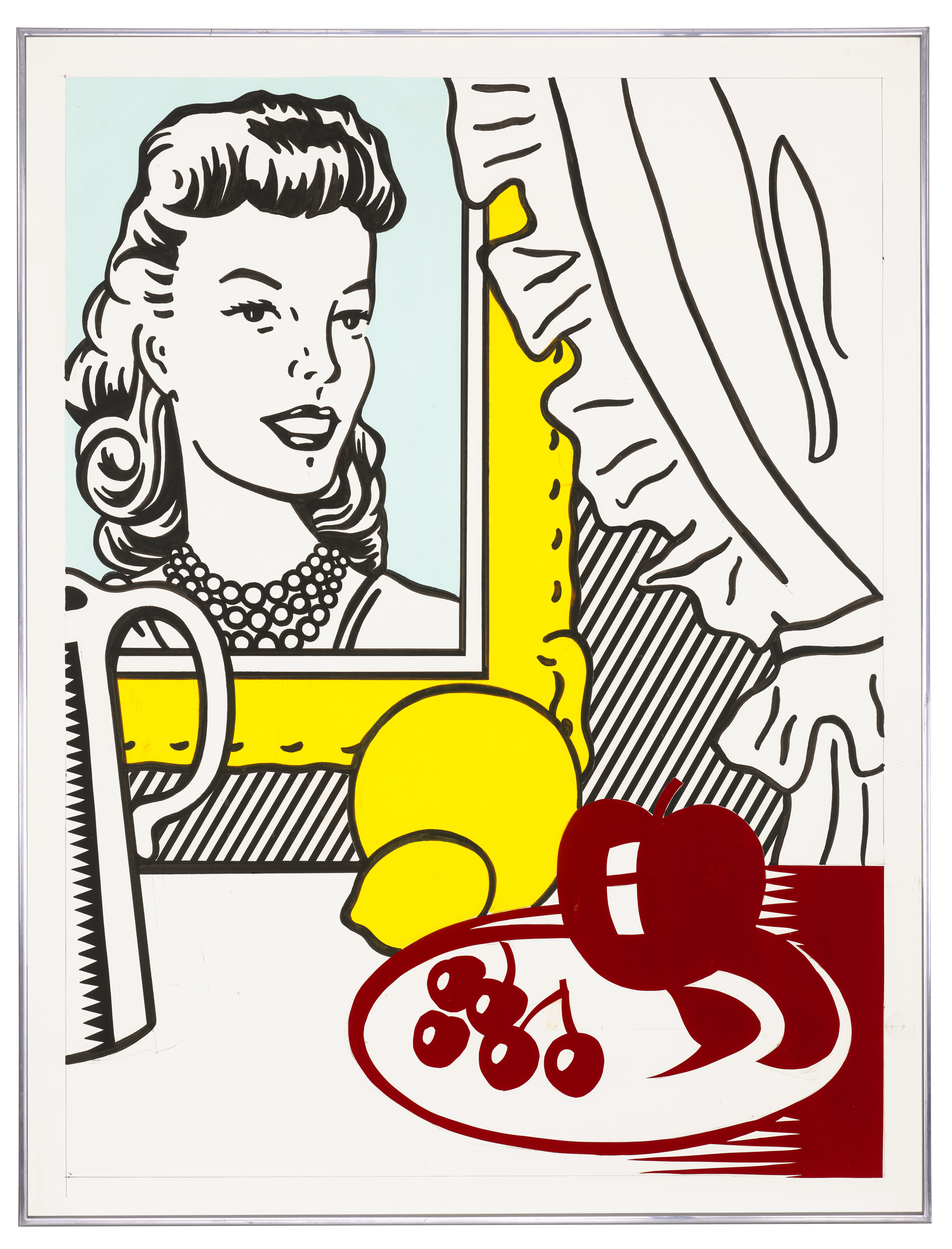 Roy Lichtenstein — Натюрморт с портретом (этюд), изображение 2