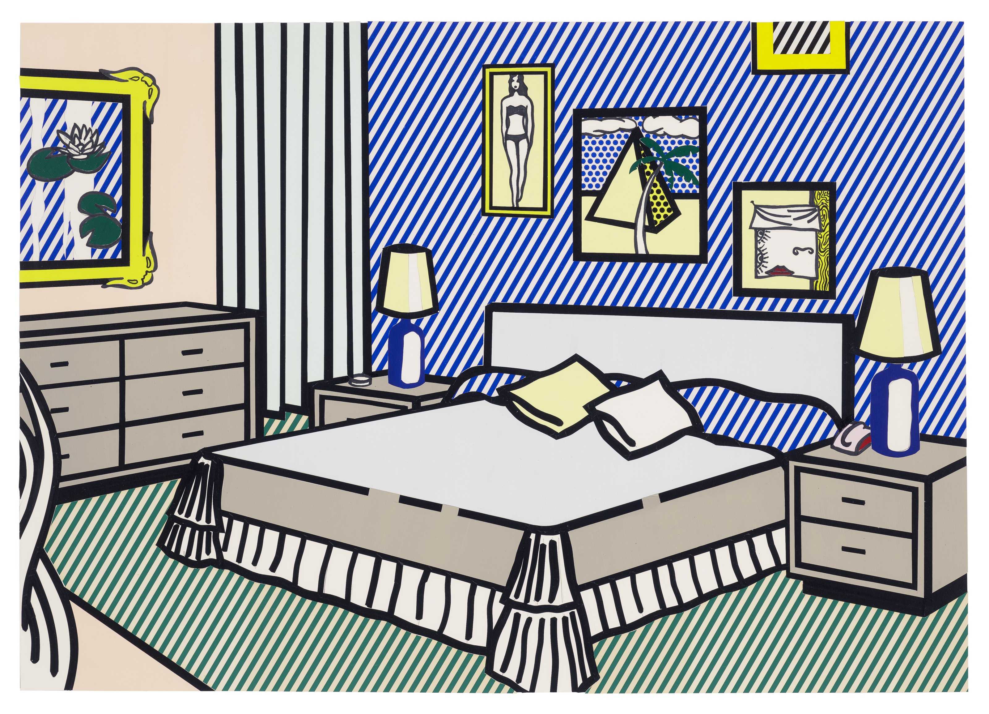 Roy Lichtenstein — Интерьер с водяными лилиями (рабочий кабинет), изображение 1