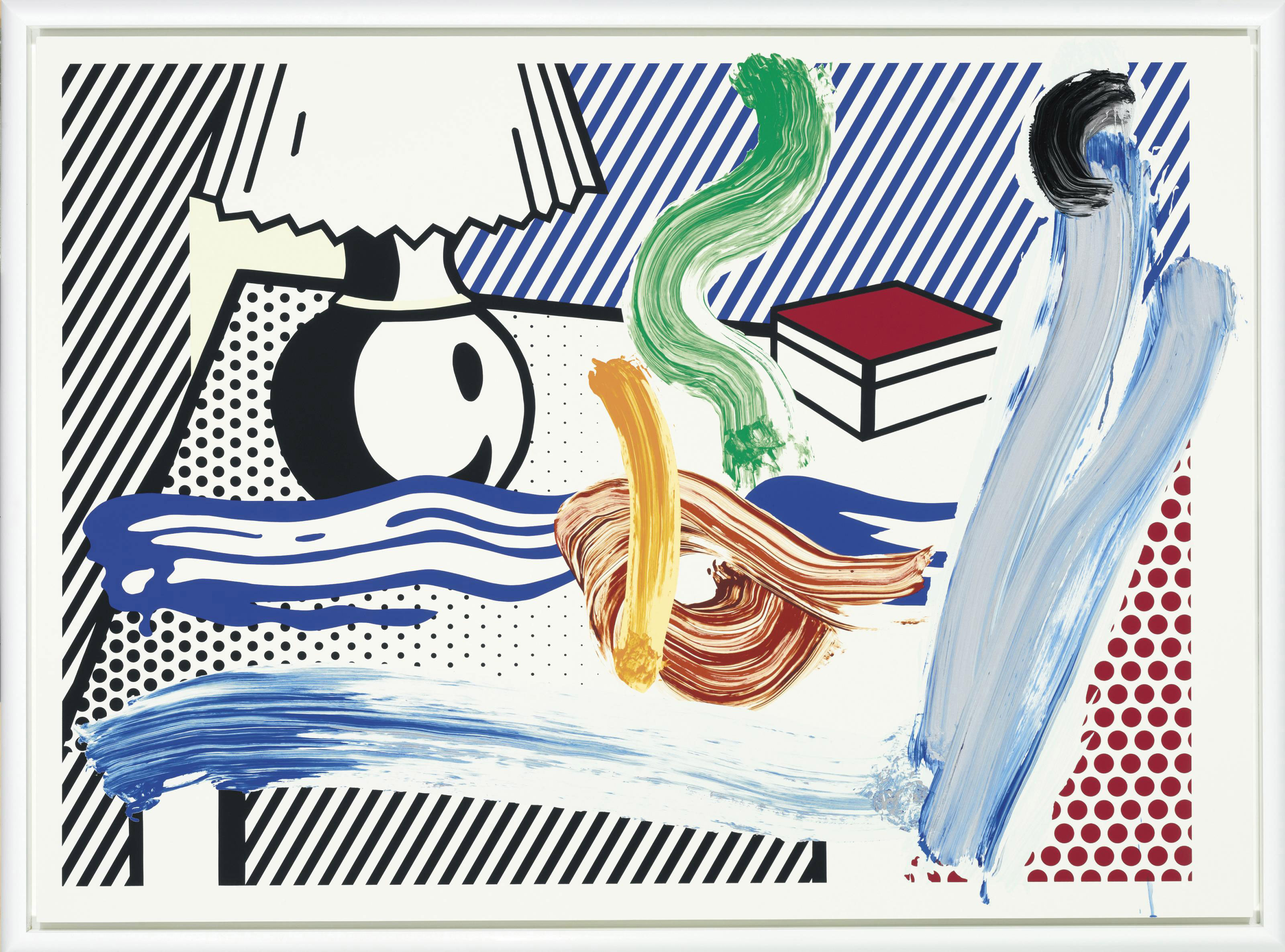 Roy Lichtenstein — Натюрморт с лампой, выполненный кистью