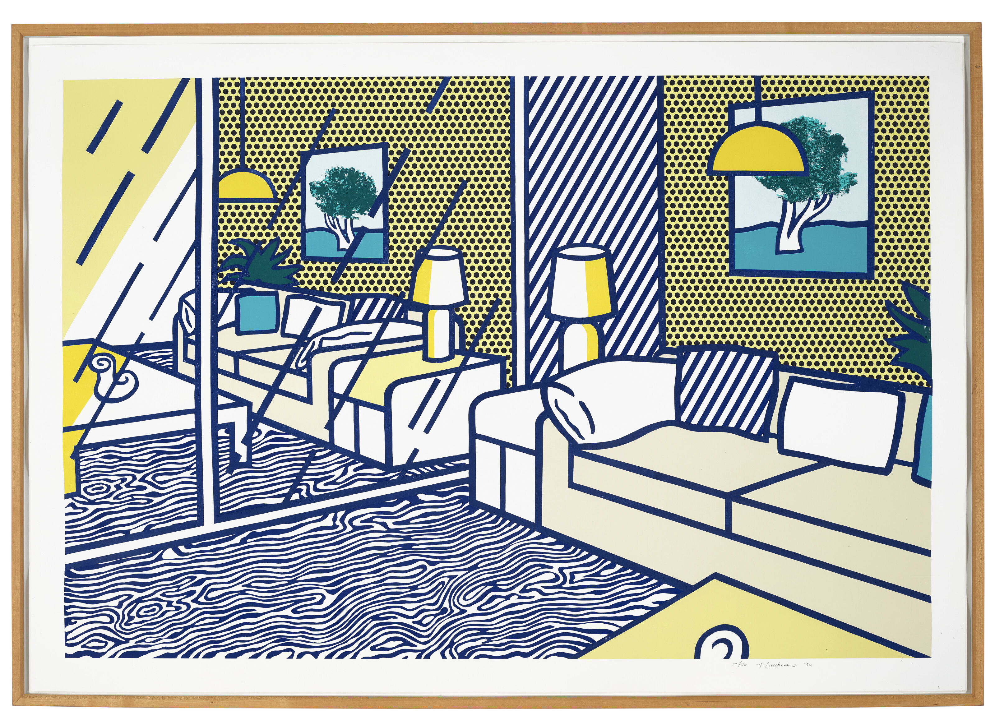 Roy Lichtenstein — Голубой пол из серии "Интерьер", изображение 2