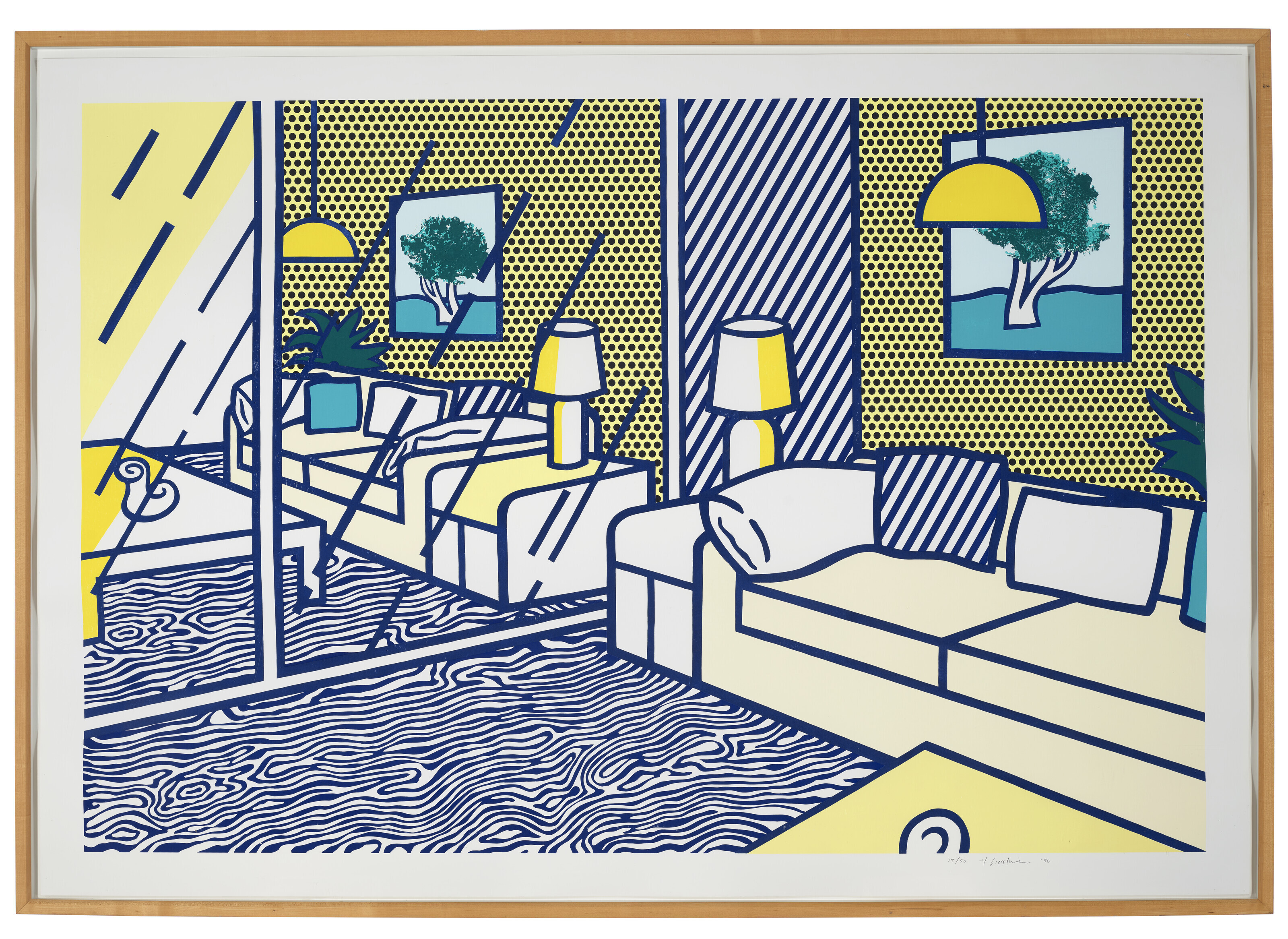 Roy Lichtenstein — Голубой пол из серии "Интерьер", изображение 3