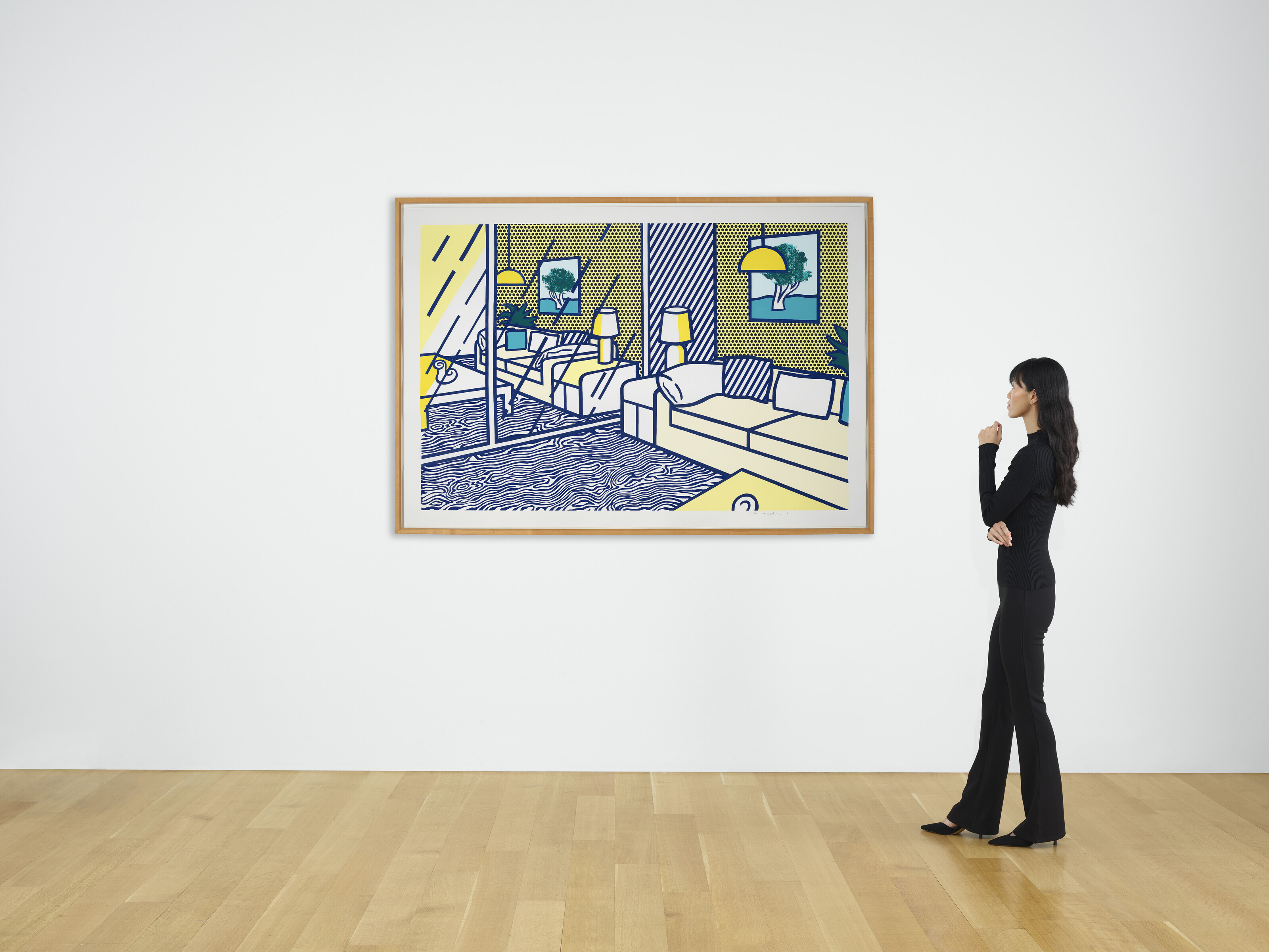 Roy Lichtenstein — Голубой пол из серии "Интерьер", изображение 4