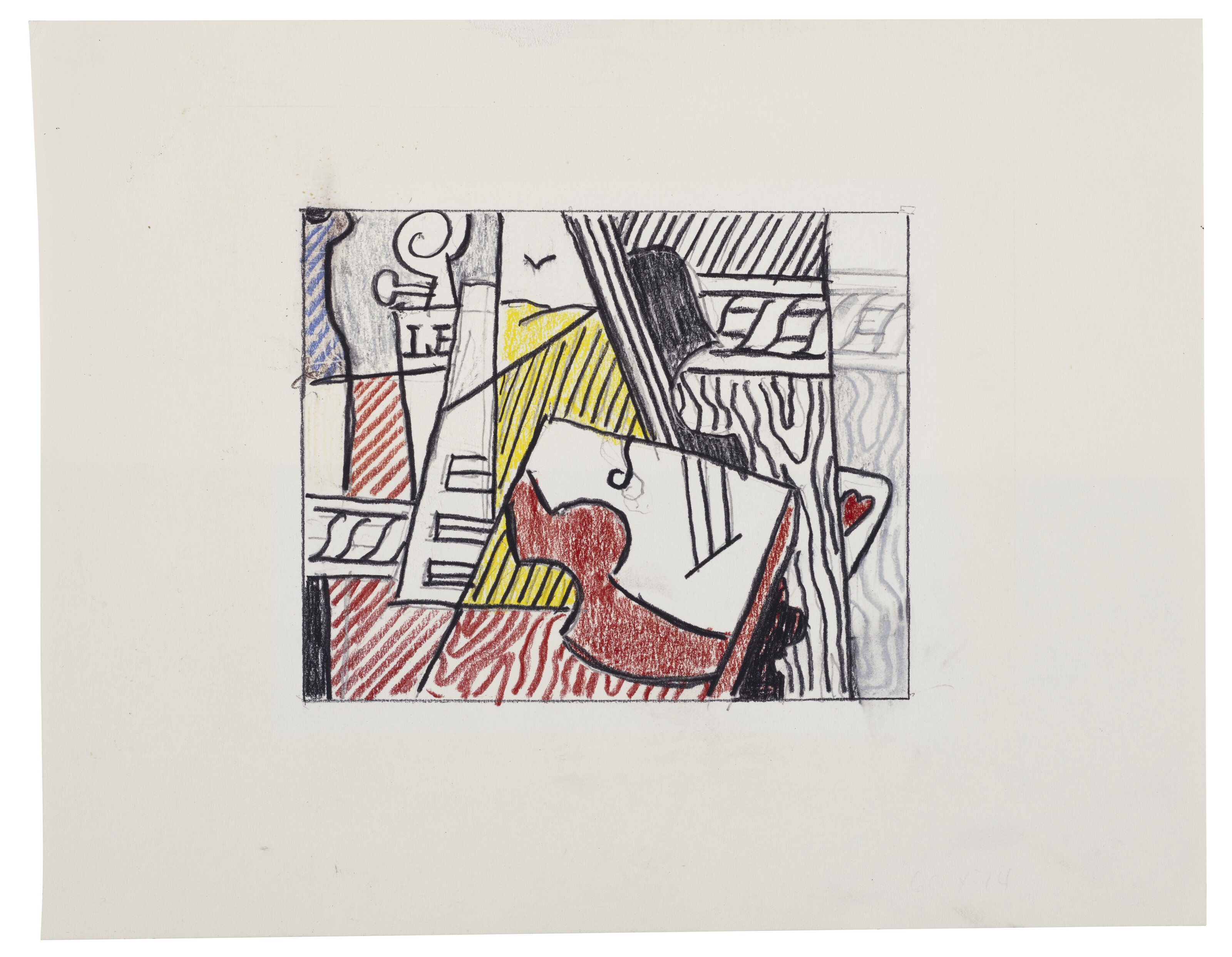 Roy Lichtenstein — Кубистический натюрморт (этюд), изображение 2