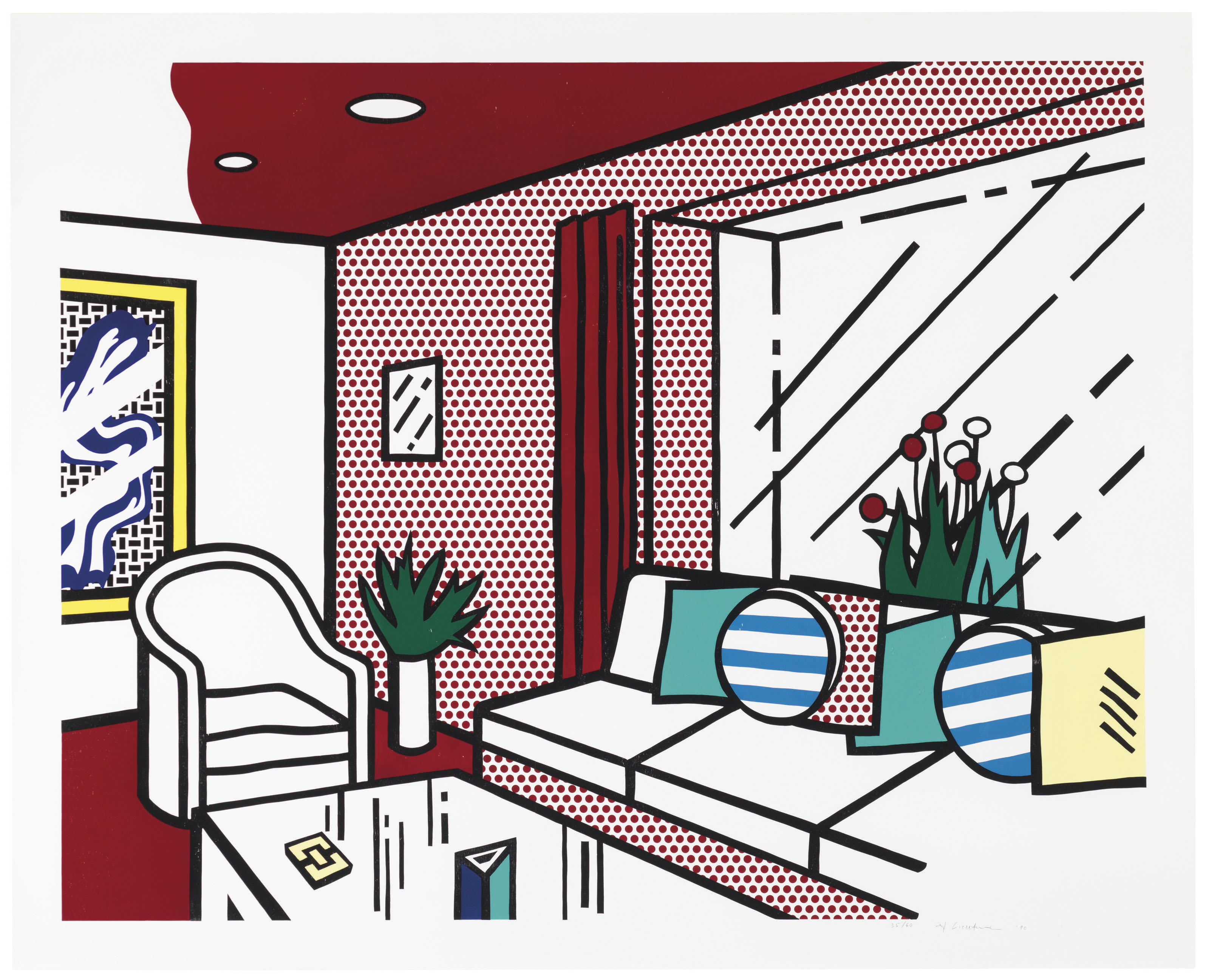 Roy Lichtenstein — Гостиная из серии "Интерьер"