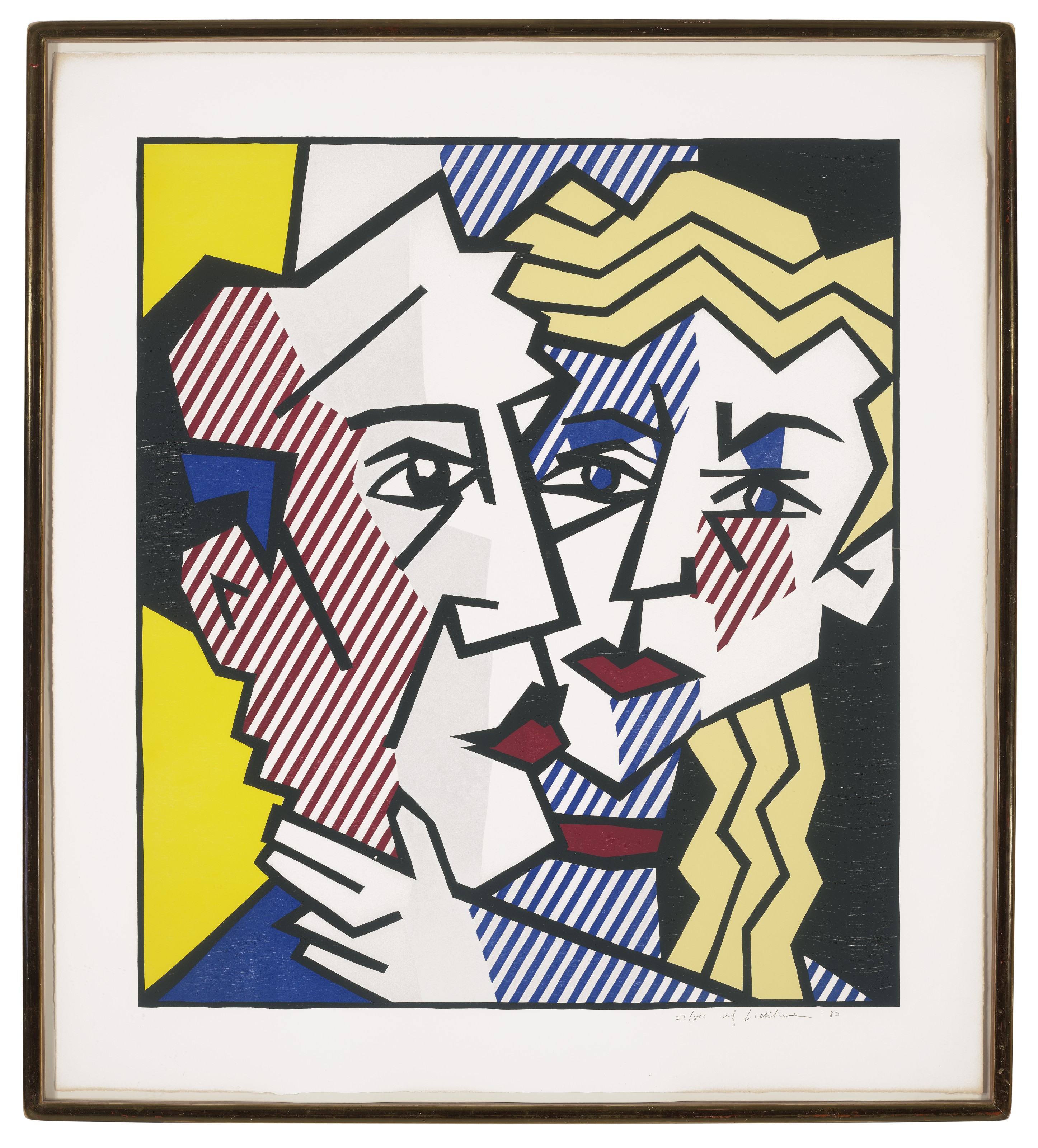 Roy Lichtenstein — Супружеская пара из серии экспрессионистских гравюр на дереве, изображение 2