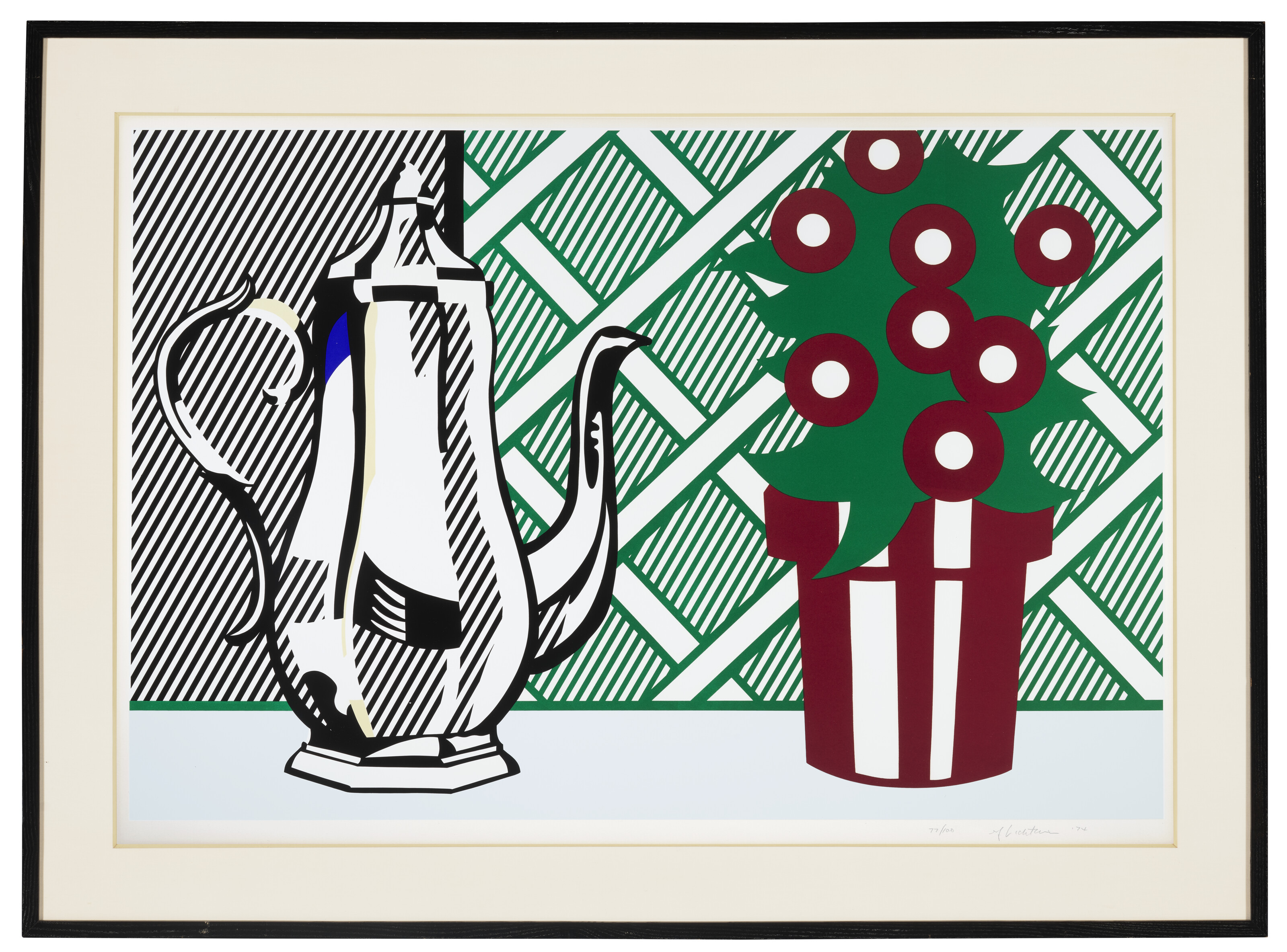 Roy Lichtenstein — Натюрморт с кувшином и цветами, из серии "Шесть натюрмортов", изображение 2