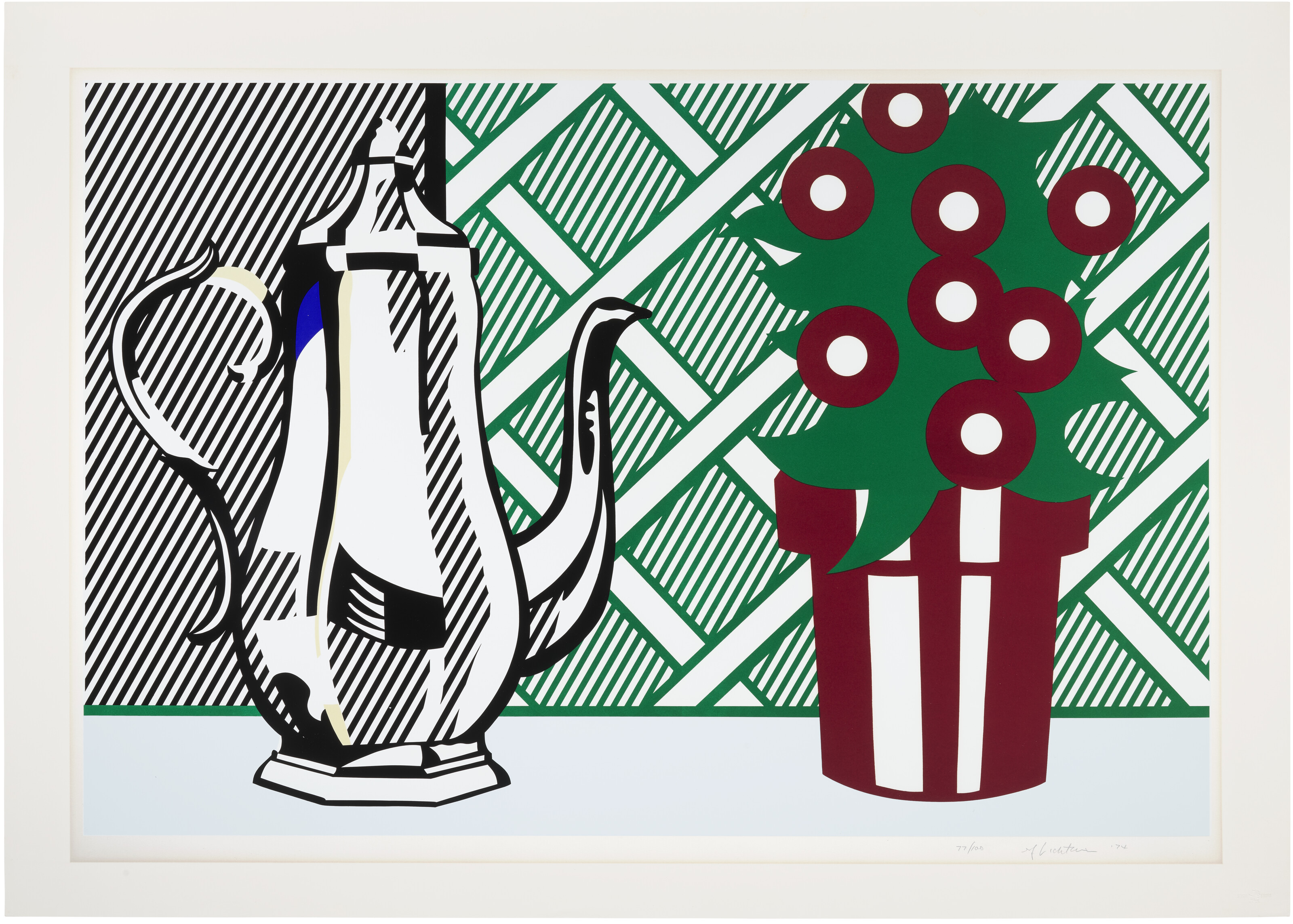 Roy Lichtenstein — Натюрморт с кувшином и цветами, из серии "Шесть натюрмортов", изображение 3