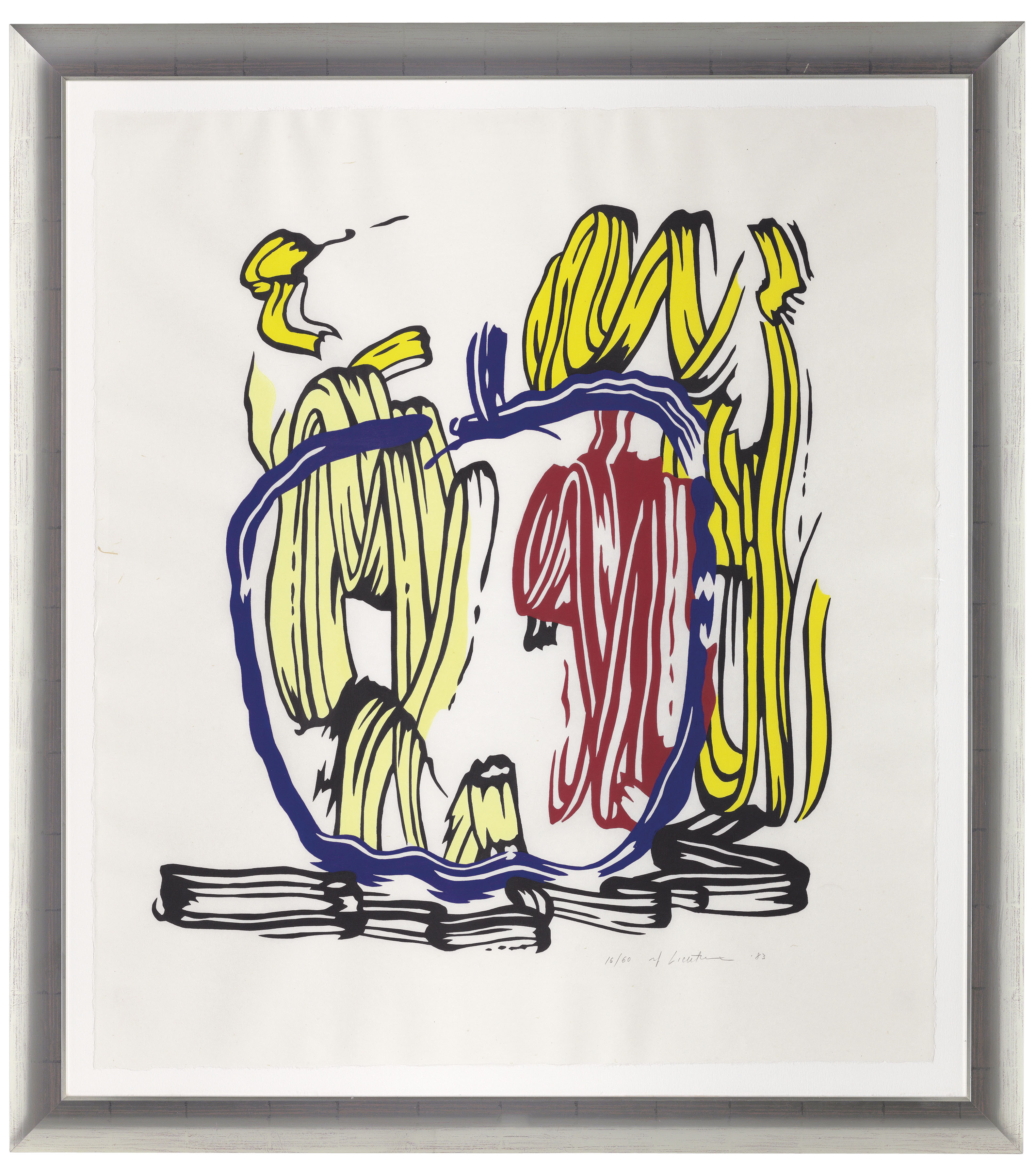 Roy Lichtenstein — Вертикальное яблоко, из серии гравюр на дереве "Семь яблок"., изображение 2