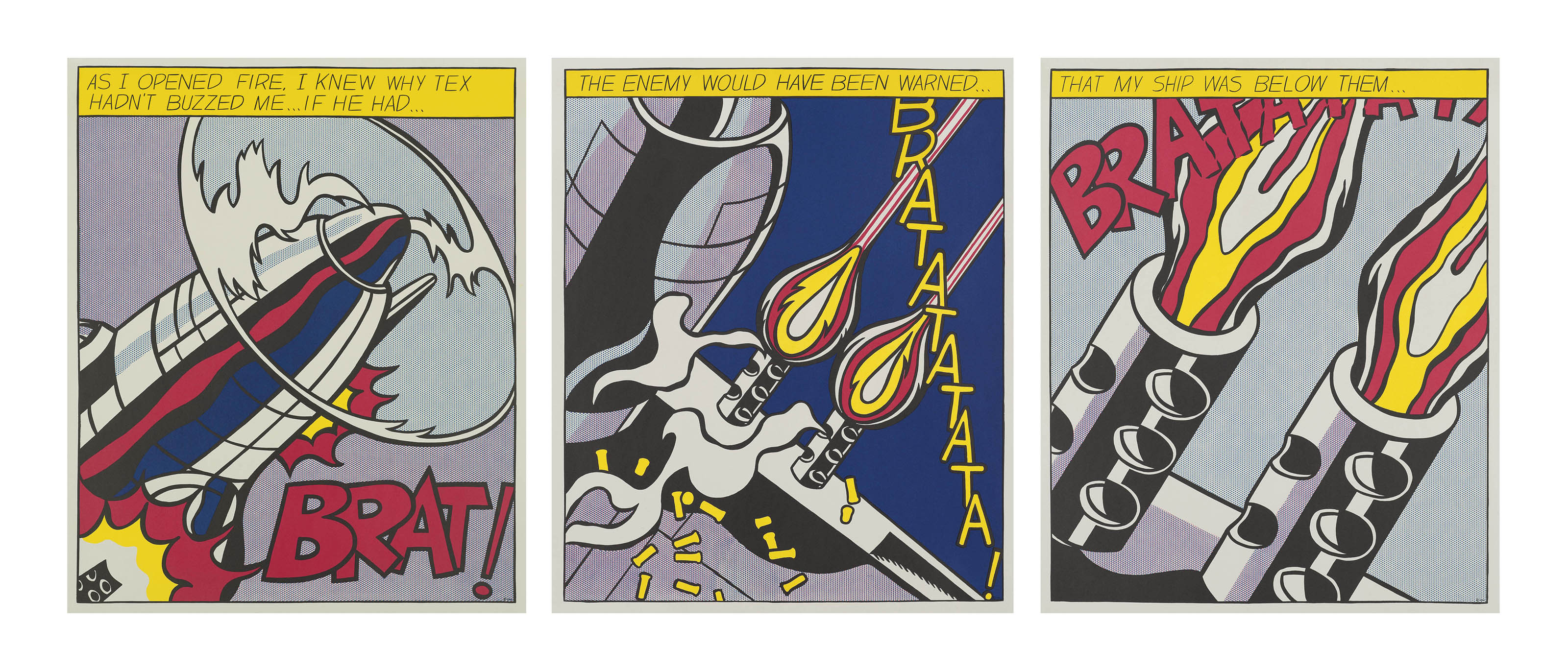 Roy Lichtenstein — Когда я открыл огонь (триптих) (Корлетт, приложение 5)