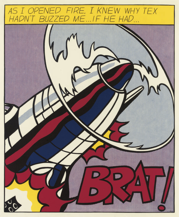 Roy Lichtenstein — Плакат-триптих "Как я открыл огонь" (Корлетт, приложение 5)