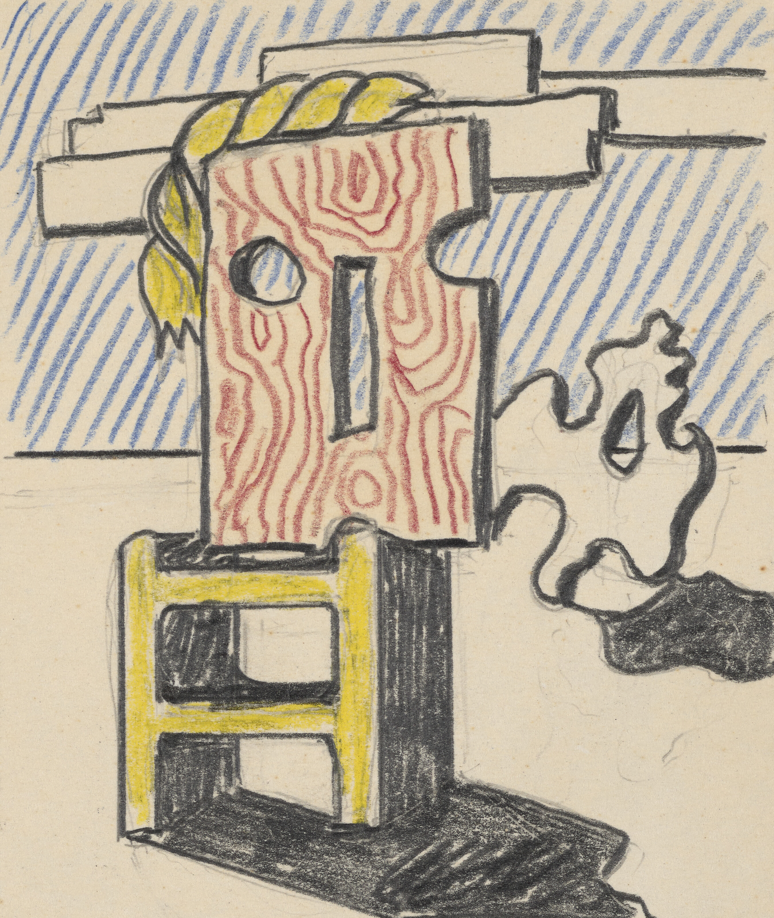 Roy Lichtenstein — Фигуры в пейзаже (этюд)