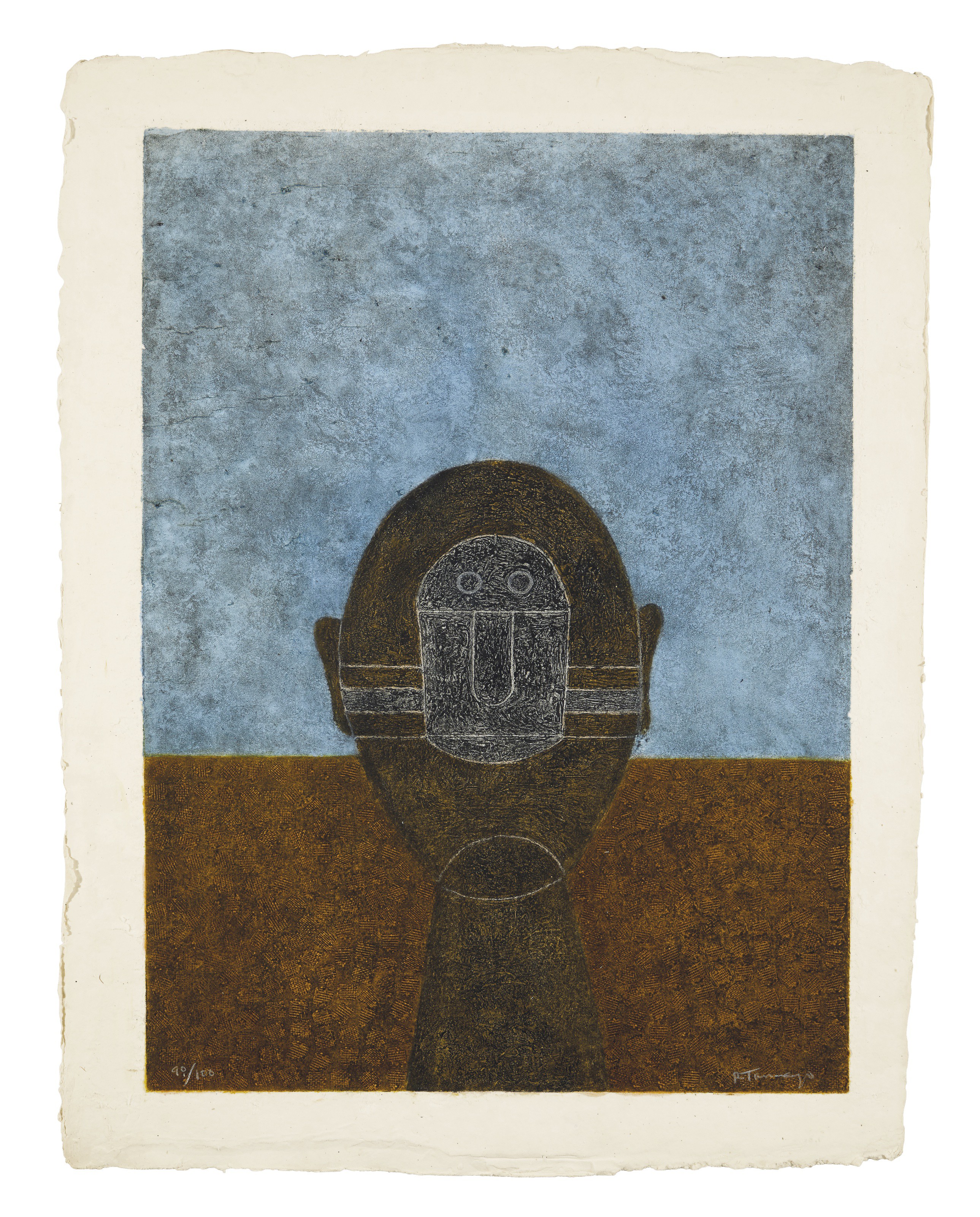 Rufino Tamayo — Кабеза собре фондо азул