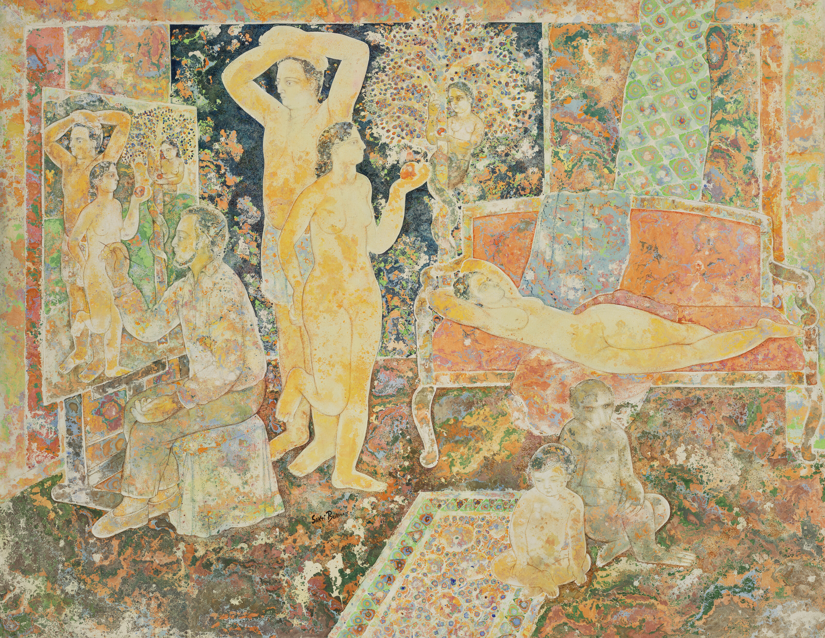 Sakti Burman — Художник рисует Адама и Еву