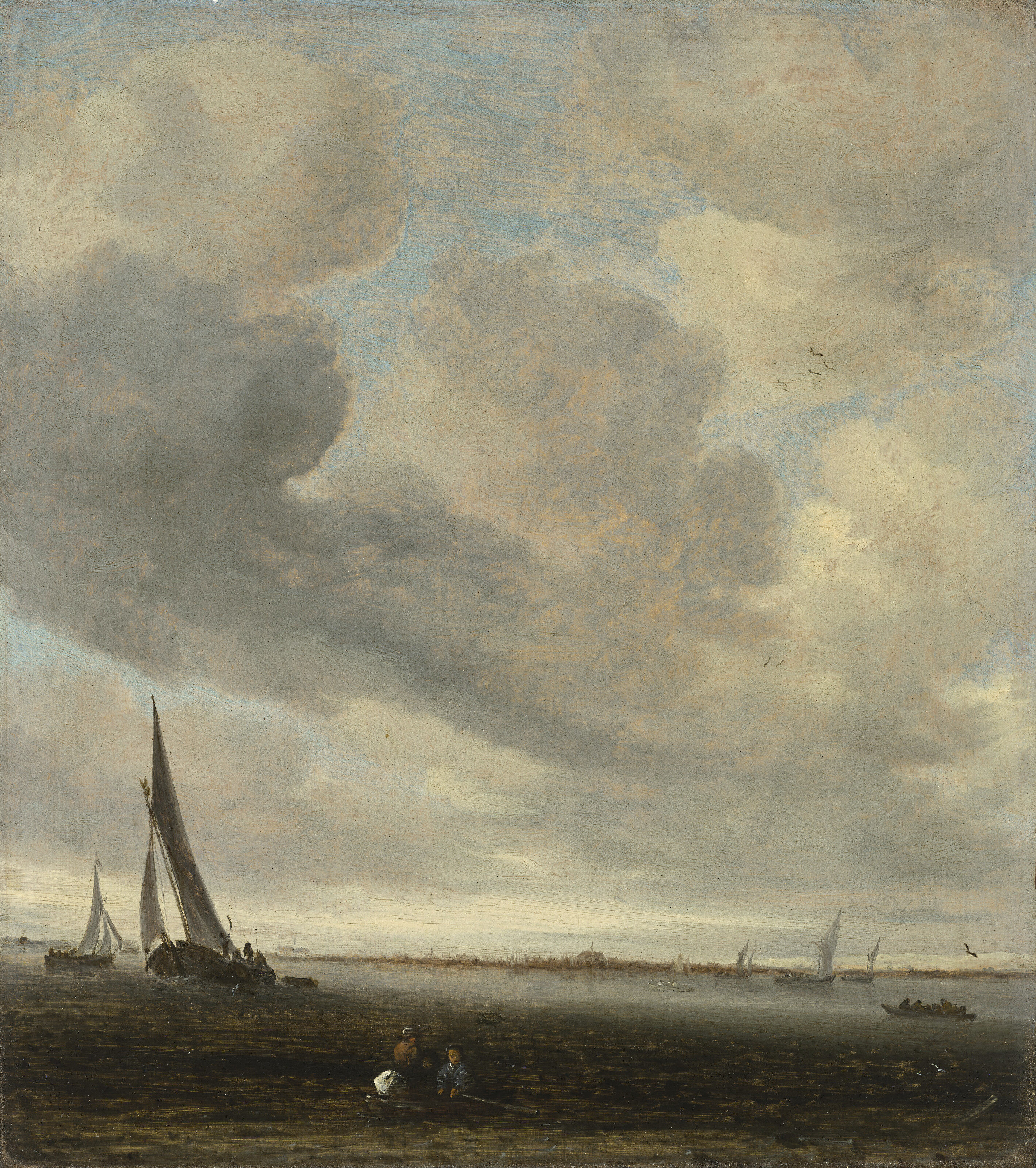 Salomon Van Ruysdael — Сцена в устье реки с отдаленным видом на Харлем; и сцена в устье реки с легким судоходством, изображение 2