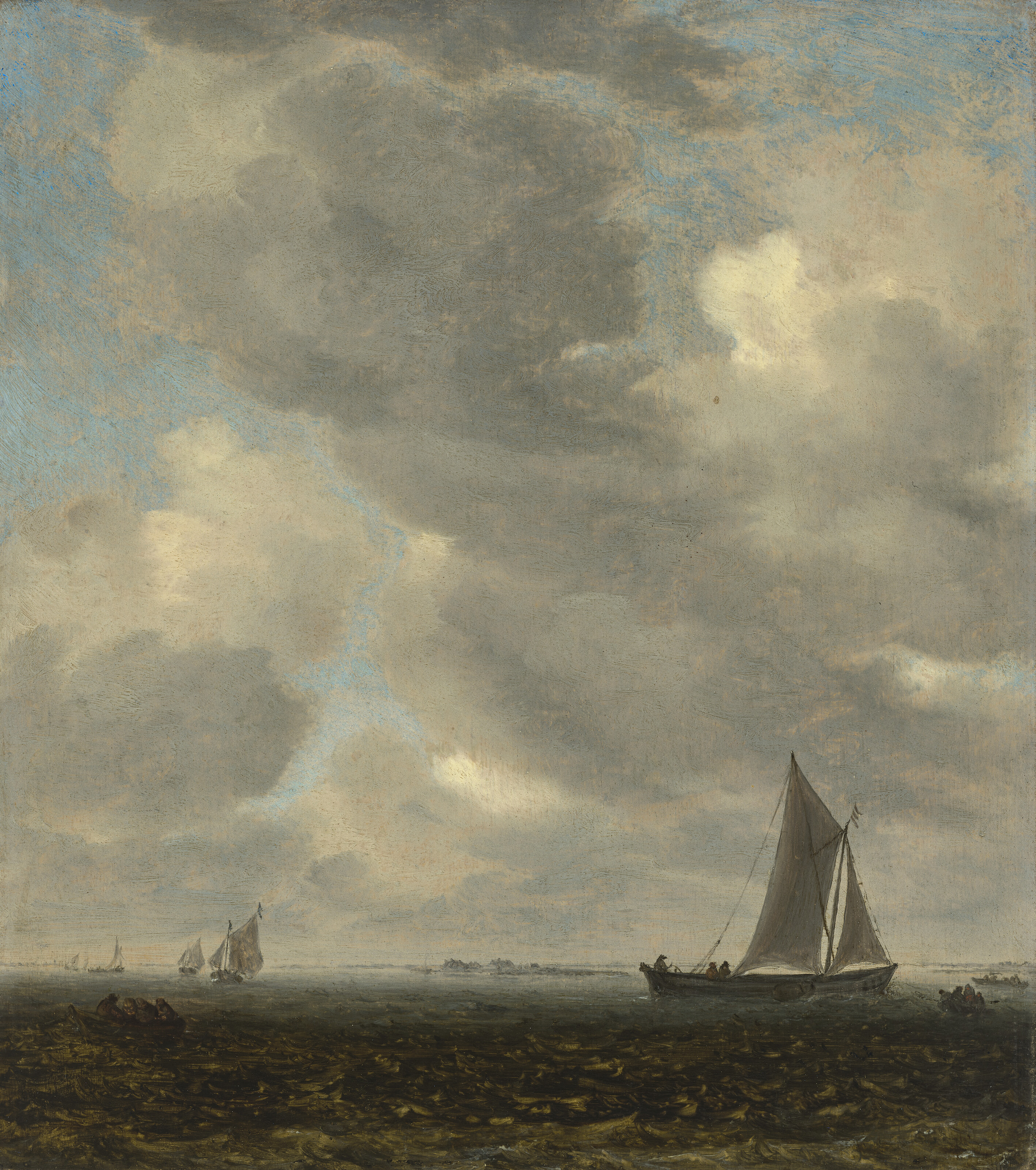 Salomon Van Ruysdael — Сцена в устье реки с отдаленным видом на Харлем; и сцена в устье реки с легким судоходством, изображение 5