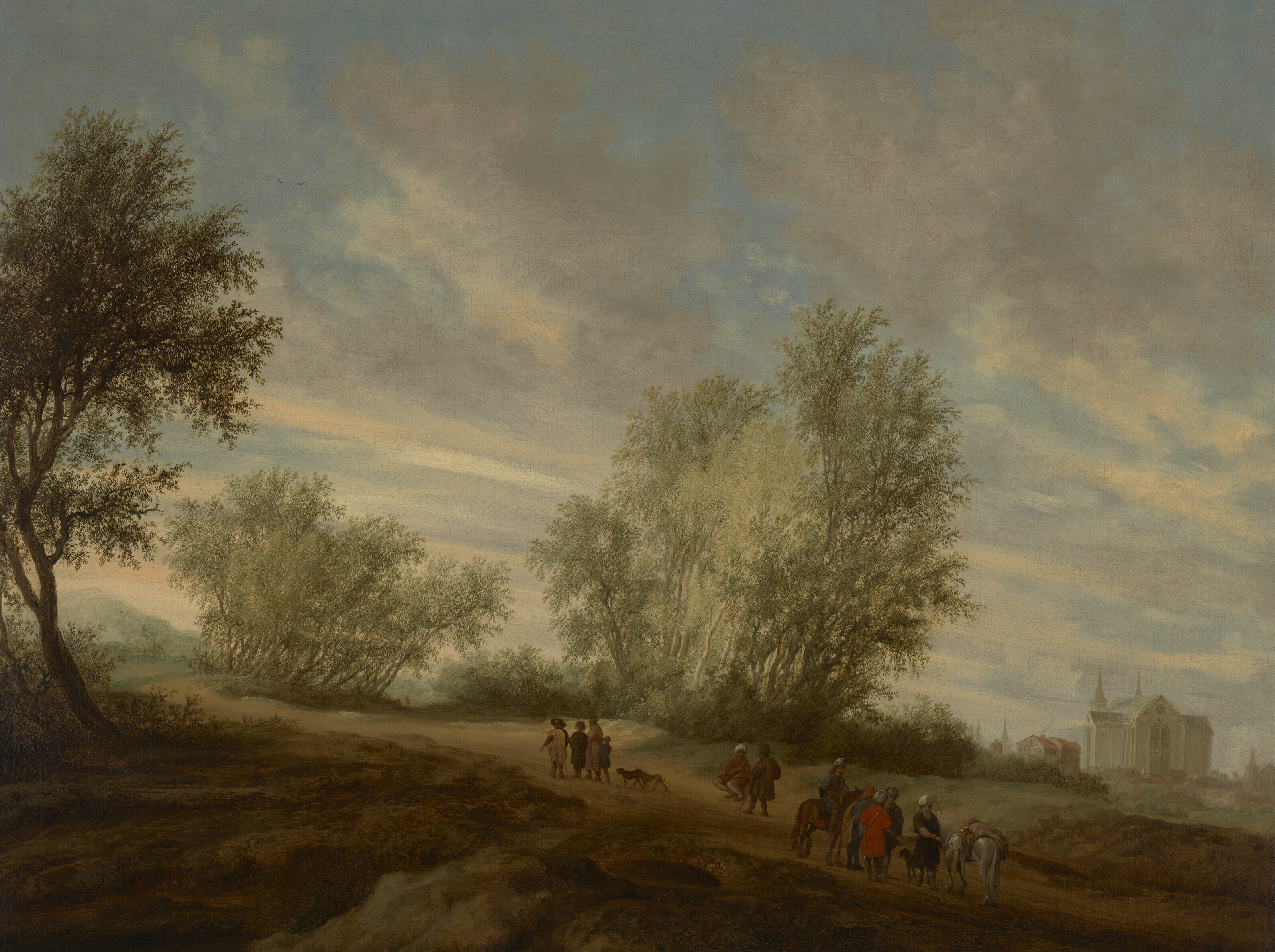 Salomon Van Ruysdael — Лесистый пейзаж с наложницей, которую левит привез из Гивы