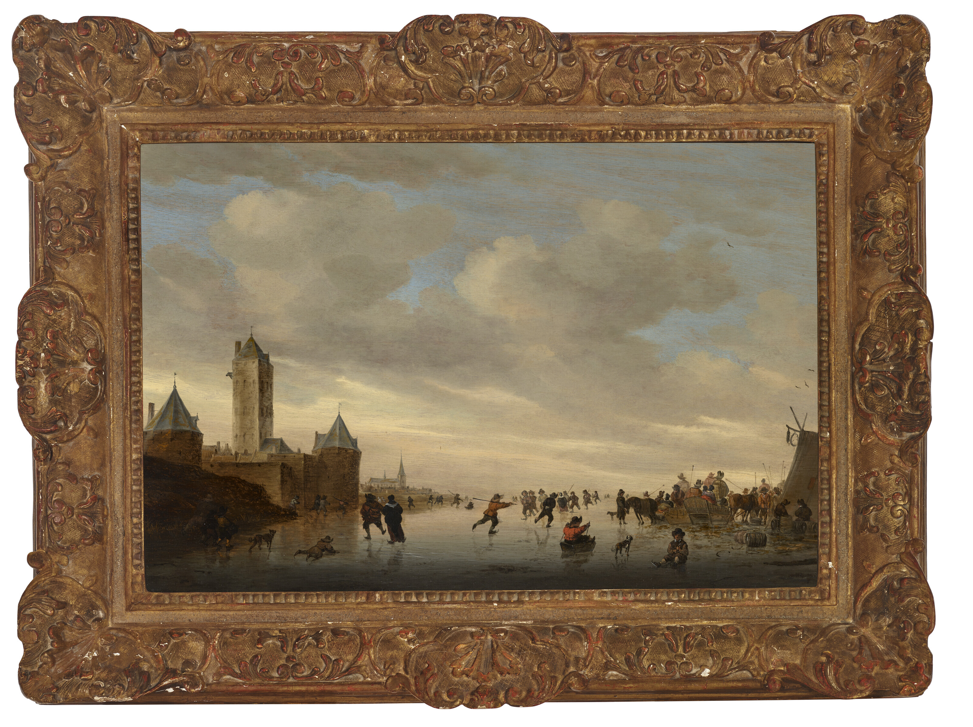 Salomon Van Ruysdael — Фигуристы на канале возле Пломпторена в Утрехте, изображение 2