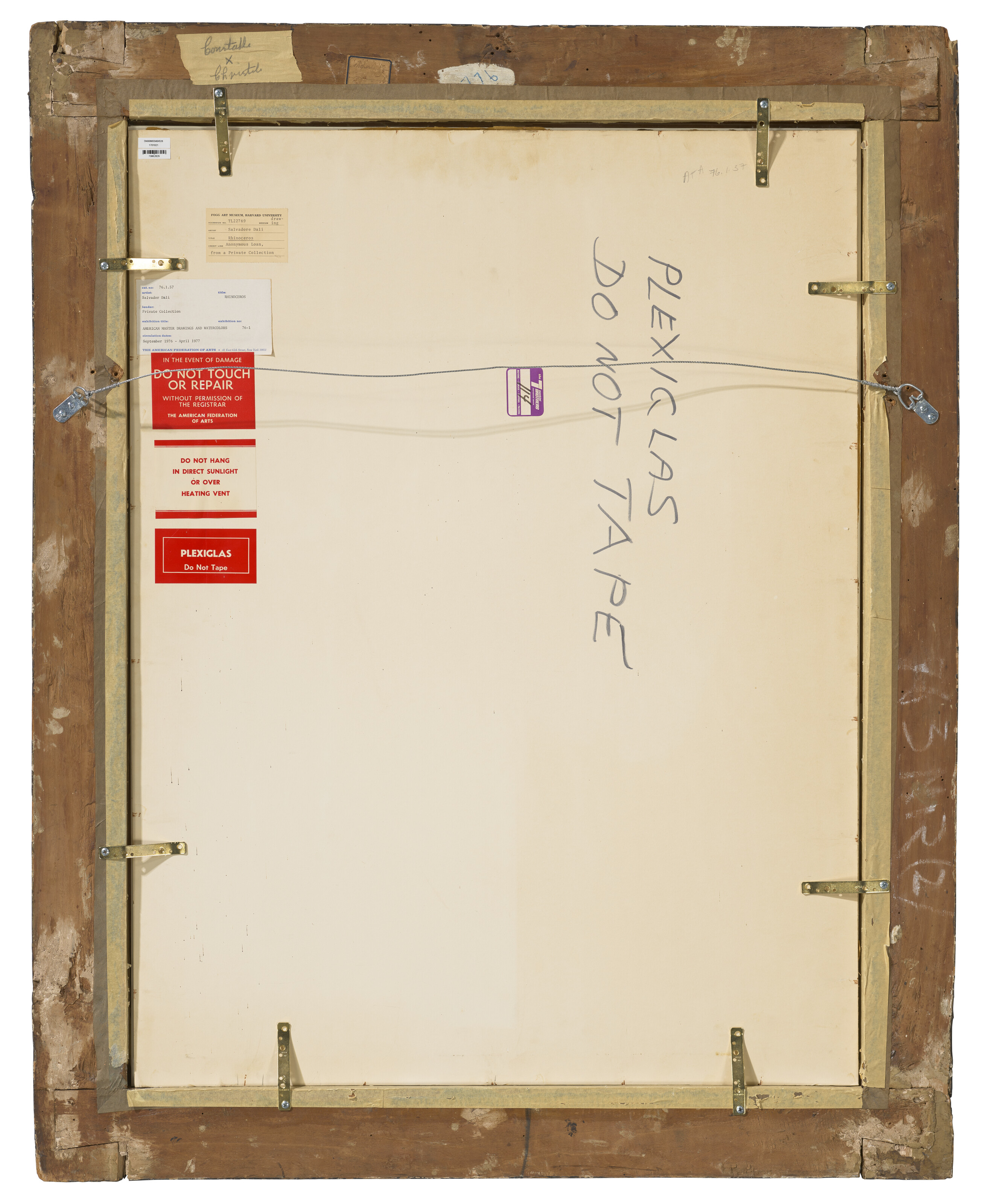Salvador Dalí — Носорог (прямая сторона); Этюд для носорога (оборотная сторона), изображение 3