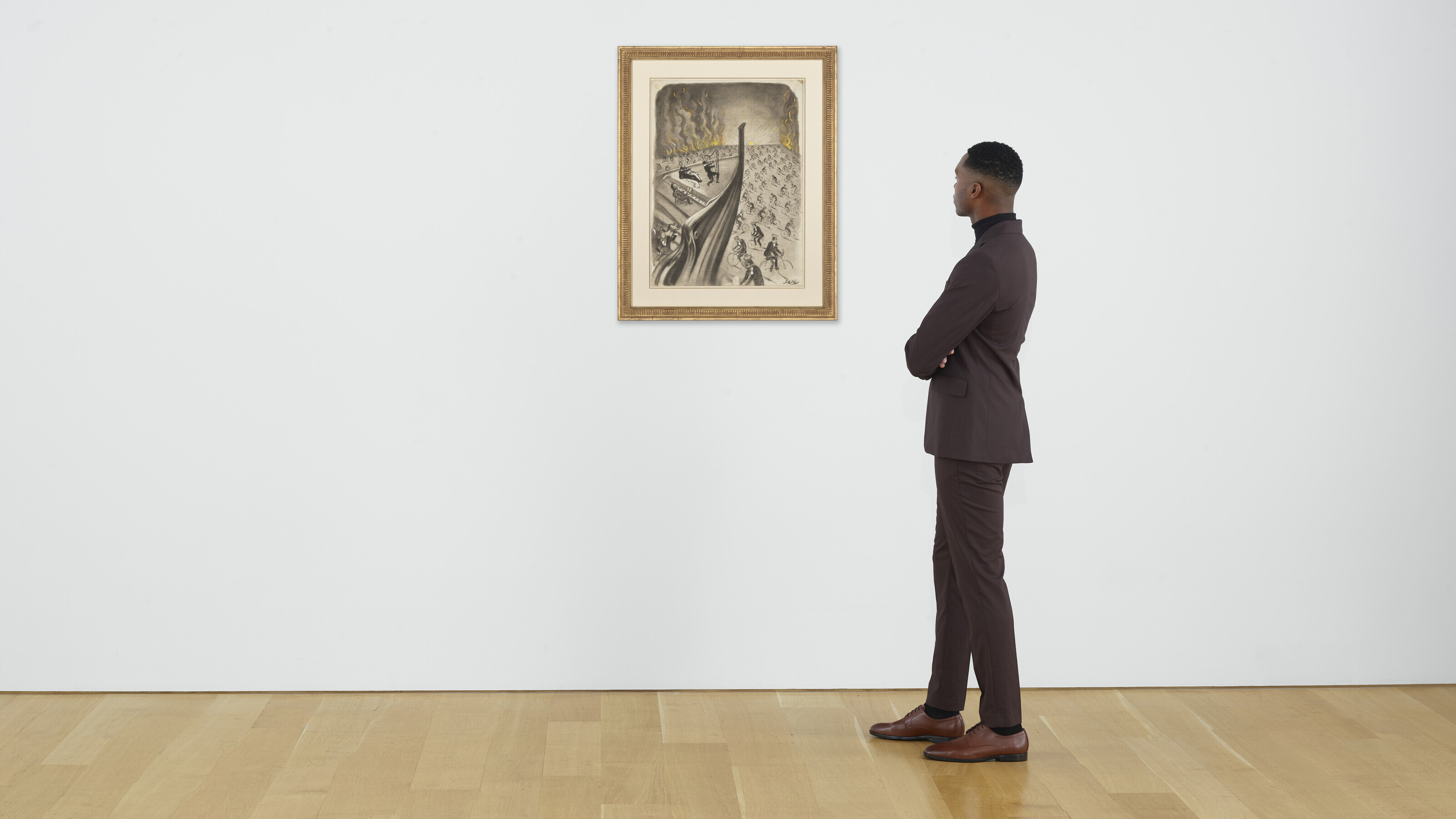 Salvador Dalí — Сюрреалистическая гондола над горящими велосипедами (рисунок для совместного кинопроекта братьев Маркс), изображение 4