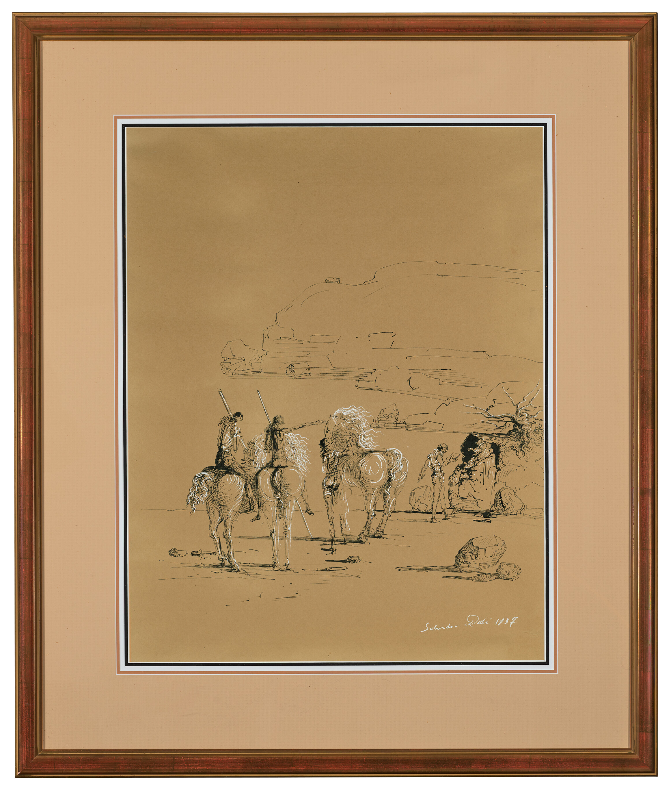 Salvador Dalí — Кавалеры на пляже (спереди); Кавалер ордена Красного знамени (сзади), изображение 2