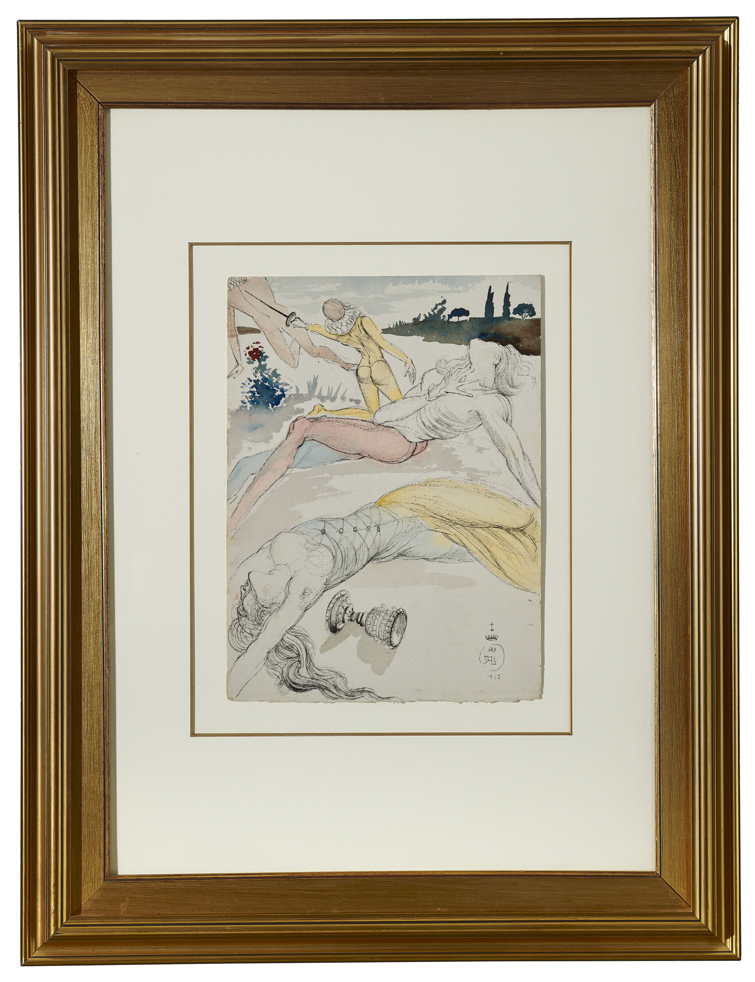 Salvador Dalí — Финальная сцена, "Королева в отчаянии", Лаэрт в агонии и Гамлет с королем ("Гамлет"; Акт V; сцена 2), изображение 2